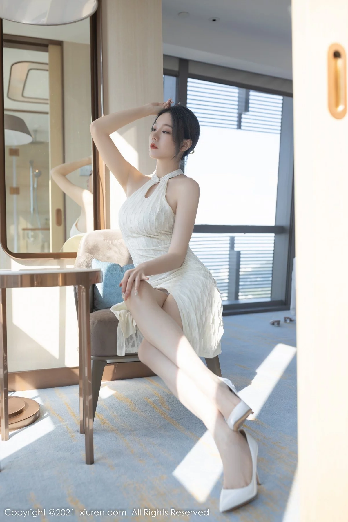 [[XiuRen秀人网]秀人网]No.4308_模特安然Maleah私房脱白纱连衣裙露红色蕾丝内衣惹火诱惑写真80P