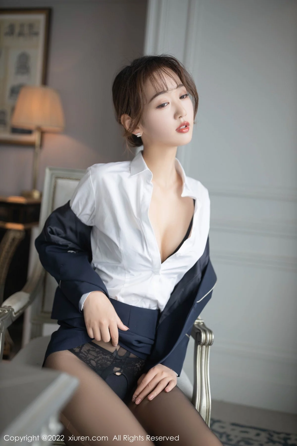 [[XiuRen秀人网]秀人网]No.4445_模特唐安琪会议室职业装主题黑色蕾丝内衣配开档黑丝诱惑写真89P