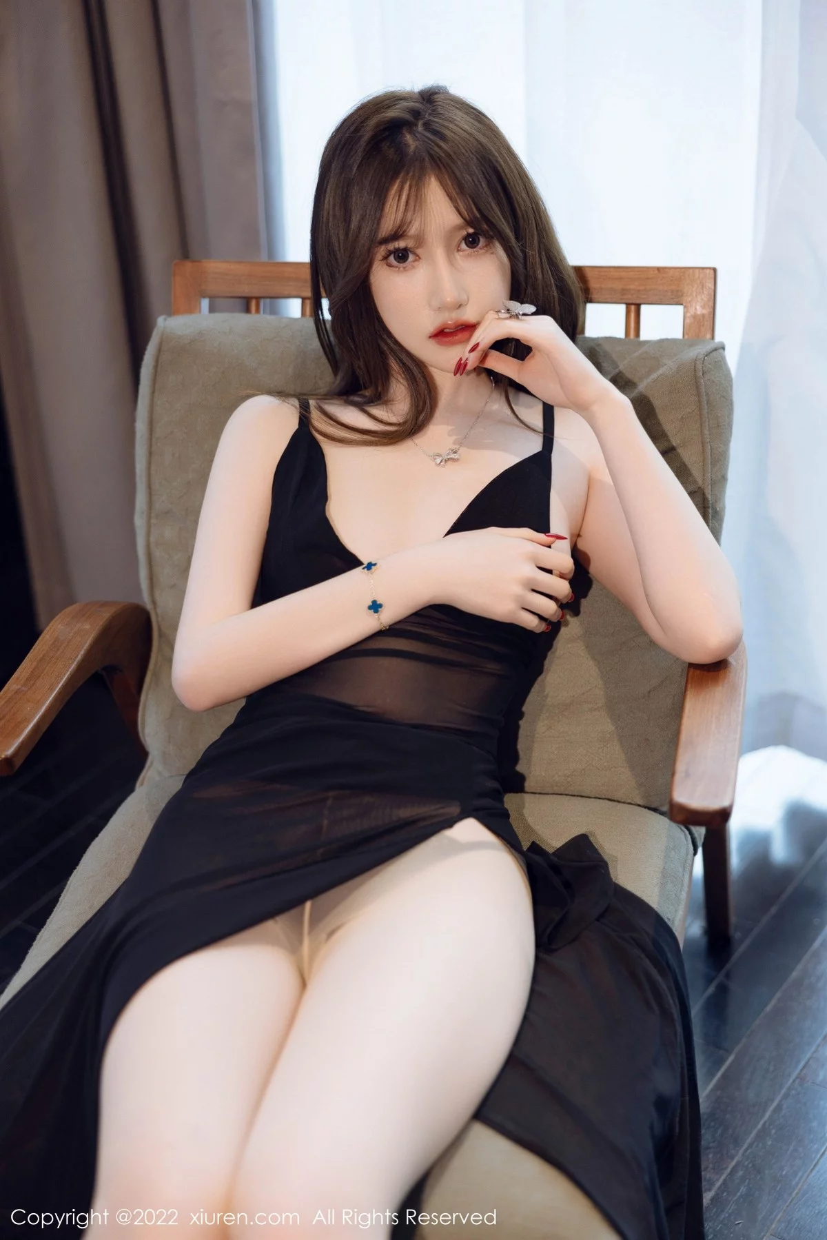 [[XiuRen秀人网]秀人网]No.4460_模特美桃酱私房黑色轻透长裙配超薄肉丝裤袜秀完美身材诱惑写真57P