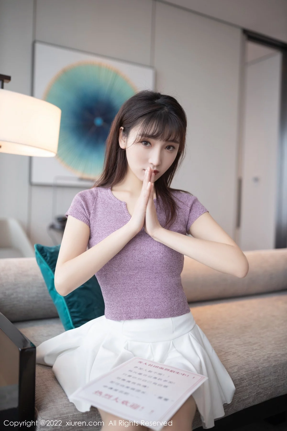 [[XiuRen秀人网]秀人网]No.4570_模特陆萱萱角色扮演主题紫色上衣半脱露紫色内衣撩人诱惑写真79P