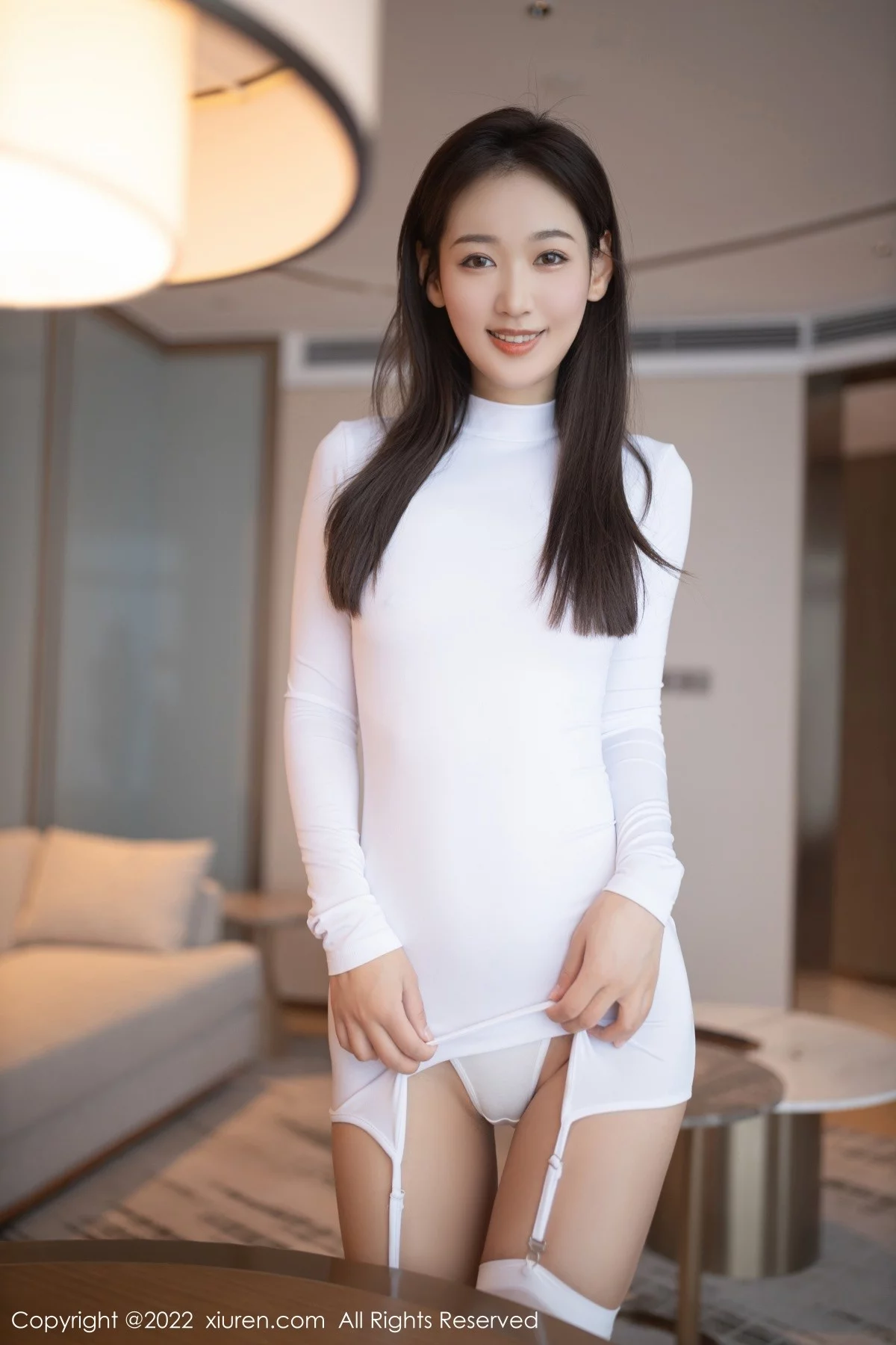 [[XiuRen秀人网]秀人网]No.4669_模特唐安琪白色收身上衣配白丝吊袜秀绝美身材迷人诱惑写真80P