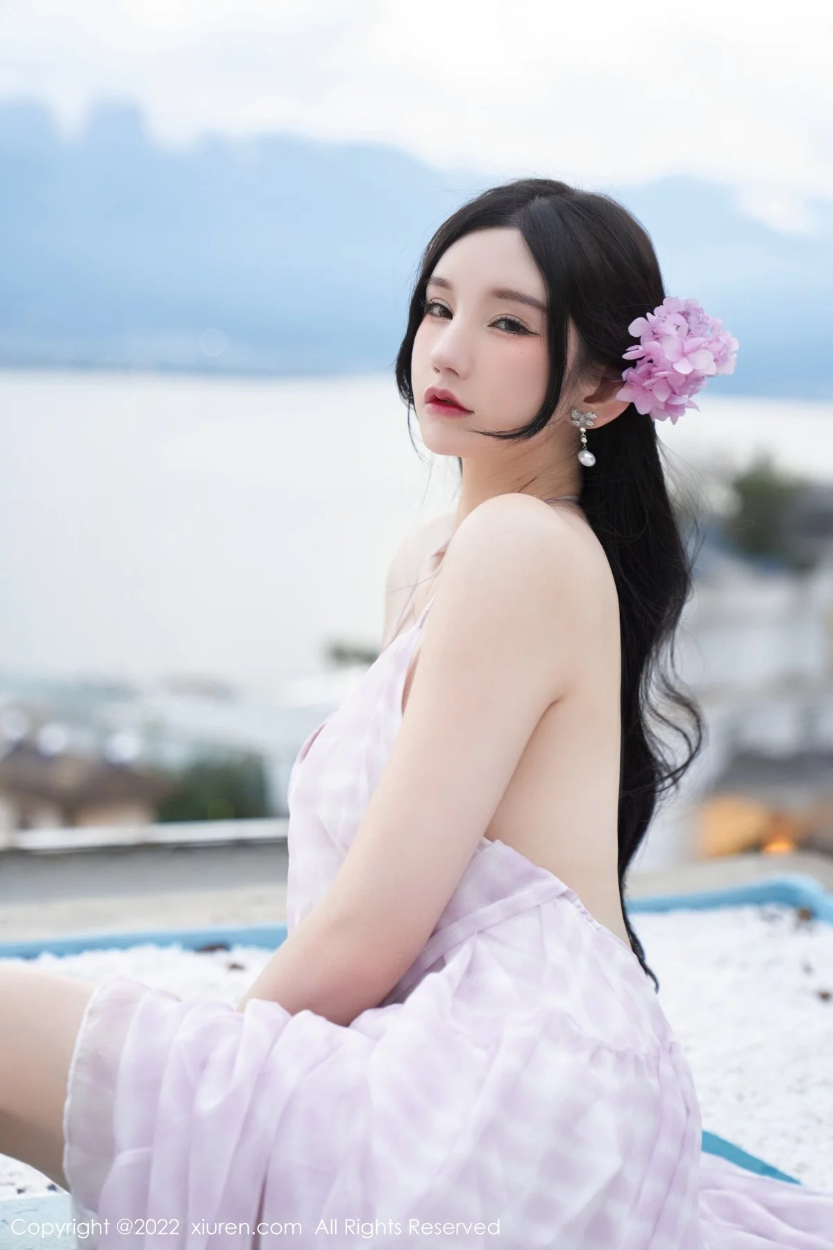 [[XiuRen秀人网]秀人网]No.5207_女神周于希Sally心愿旅拍脱连衣长裙露性感白色网纱内衣诱惑写真79P
