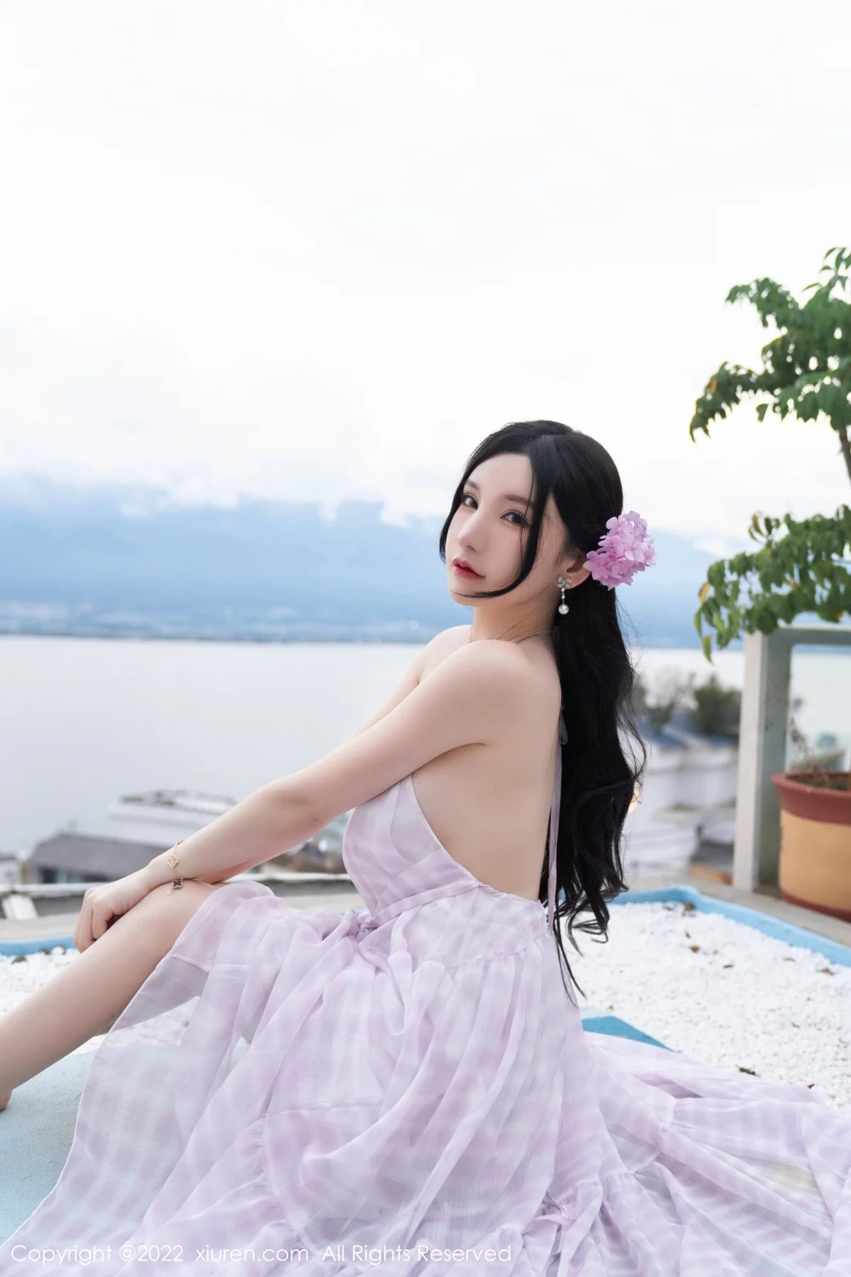 [[XiuRen秀人网]秀人网]No.5207_女神周于希Sally心愿旅拍脱连衣长裙露性感白色网纱内衣诱惑写真79P