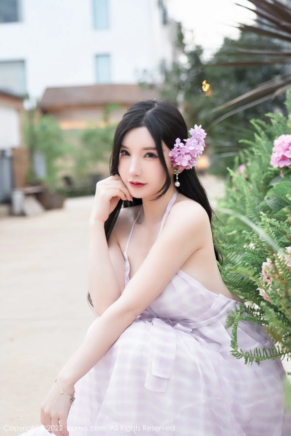 [[XiuRen秀人网]秀人网]No.5207_女神周于希Sally心愿旅拍脱连衣长裙露性感白色网纱内衣诱惑写真79P