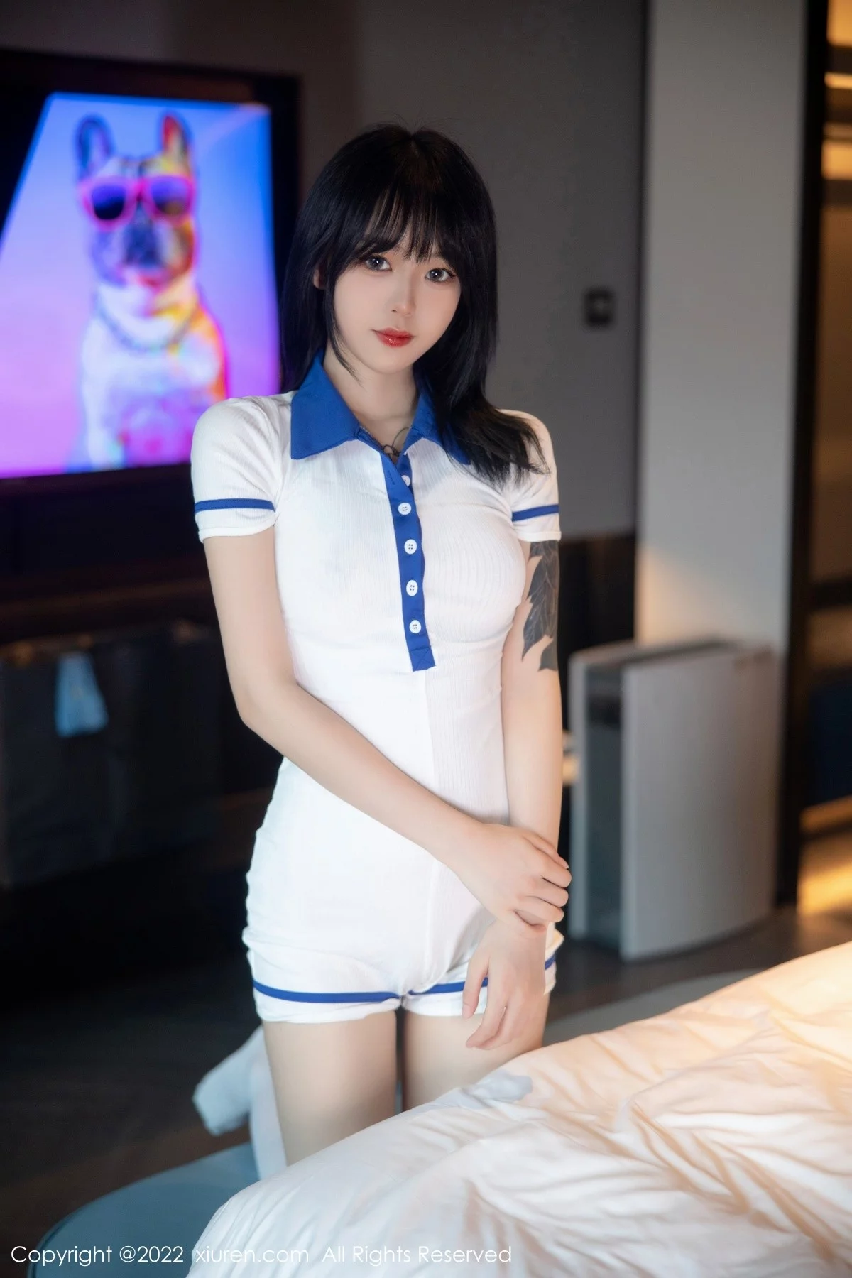 [[XiuRen秀人网]秀人网]No.5291_模特奶瓶性感白色水手服饰配白色长袜秀苗条身材迷人美腿写真88P
