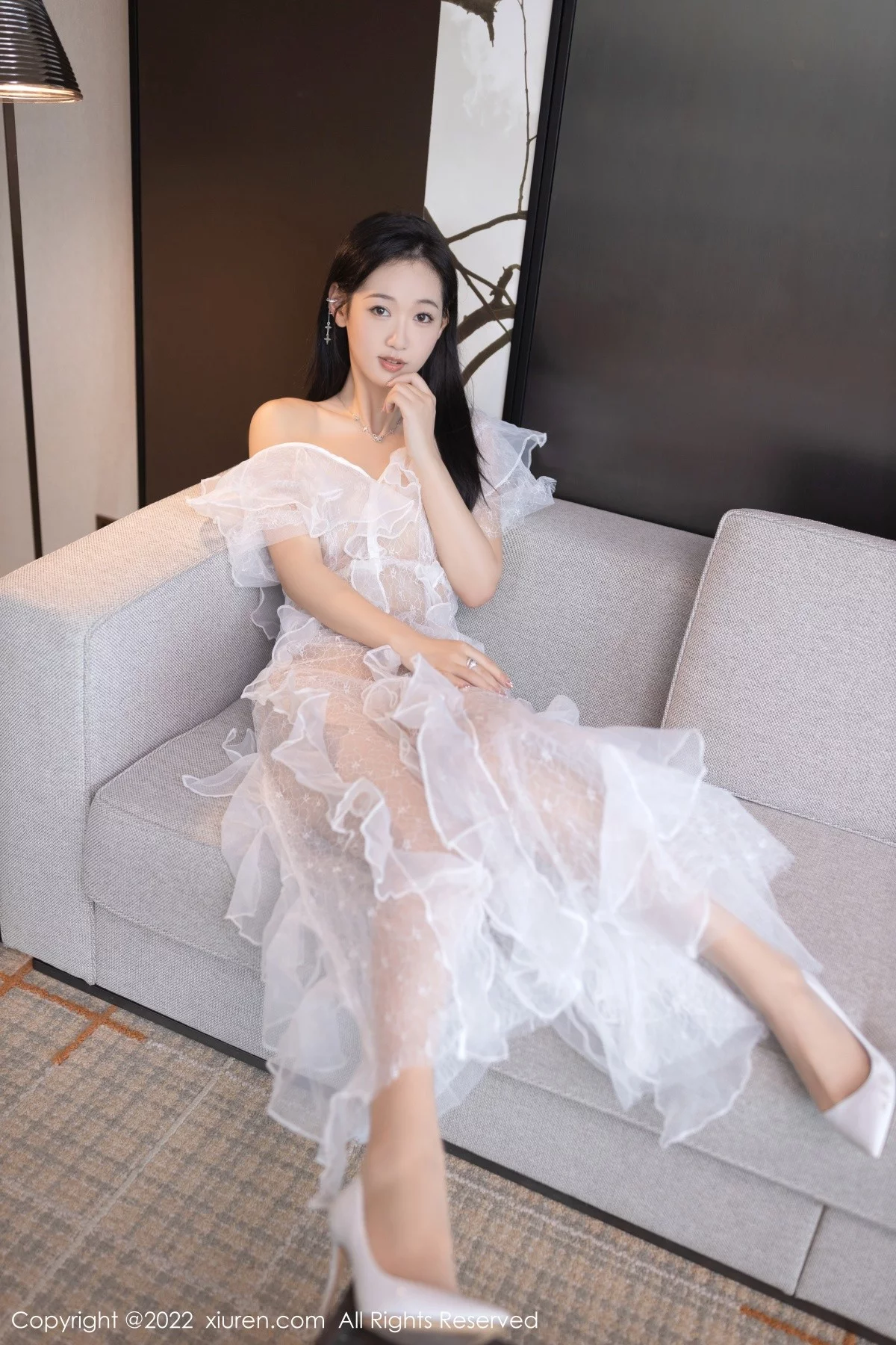 [[XiuRen秀人网]秀人网]No.5380_模特唐安琪性感真空白色轻透婚纱裙透视秀火辣身材诱惑写真73P