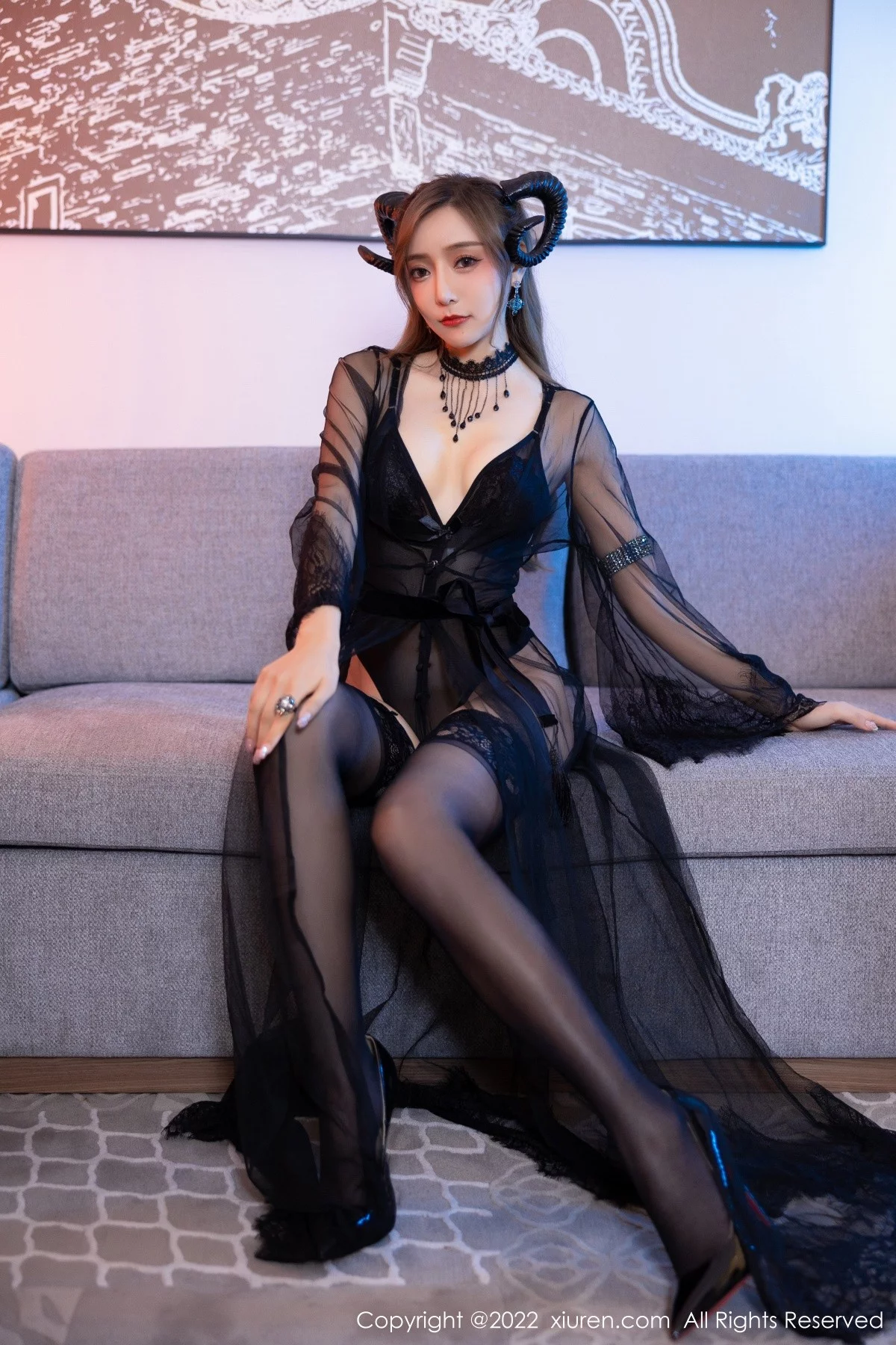 [[XiuRen秀人网]秀人网]No.5396_女神王馨瑶yanni私房性感轻透网纱配黑色蕾丝内衣完美诱惑写真82P