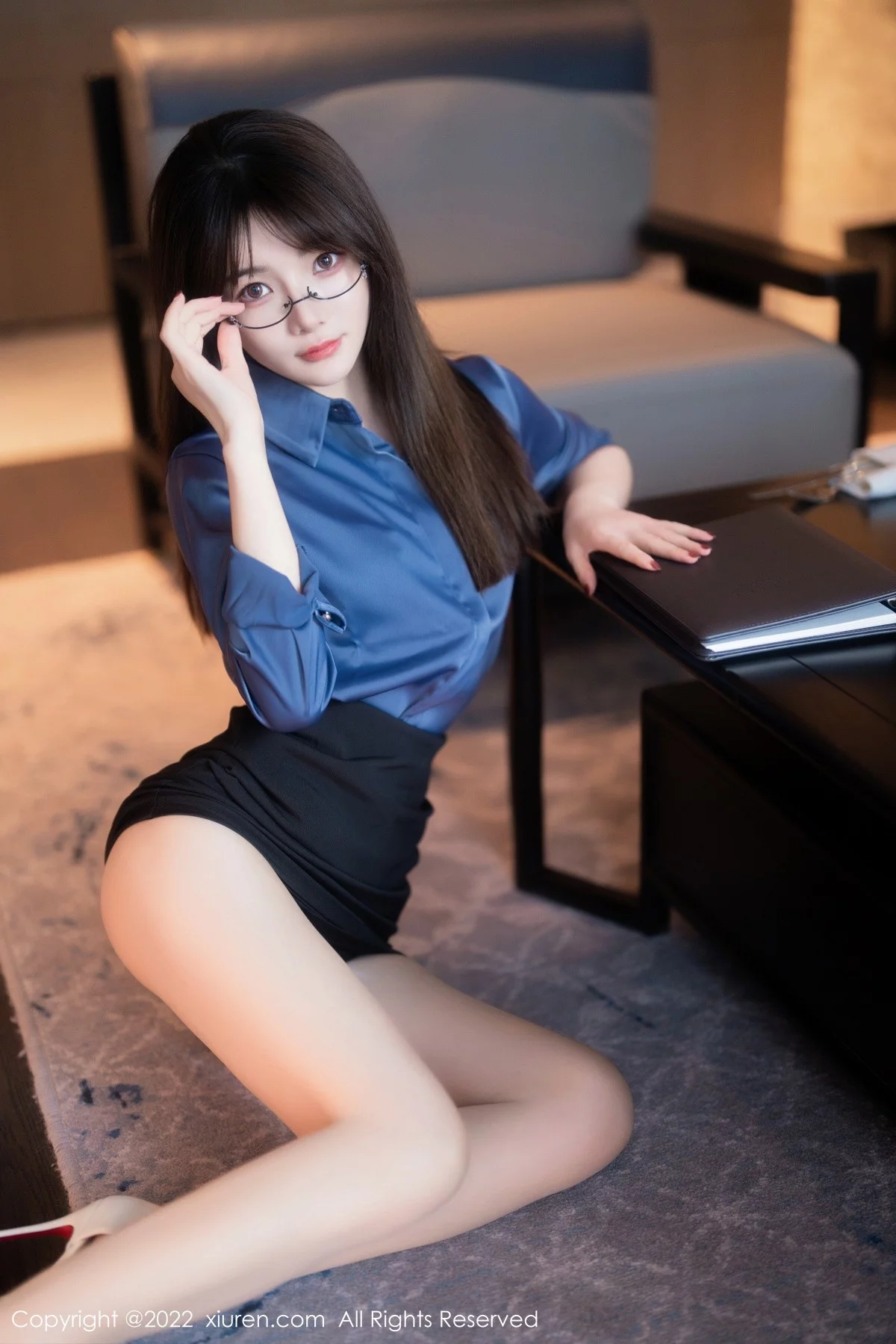 [[XiuRen秀人网]秀人网]No.5419_模特婠婠么文员角色扮演半脱露蕾丝内衣超薄无内肉丝诱惑写真75P