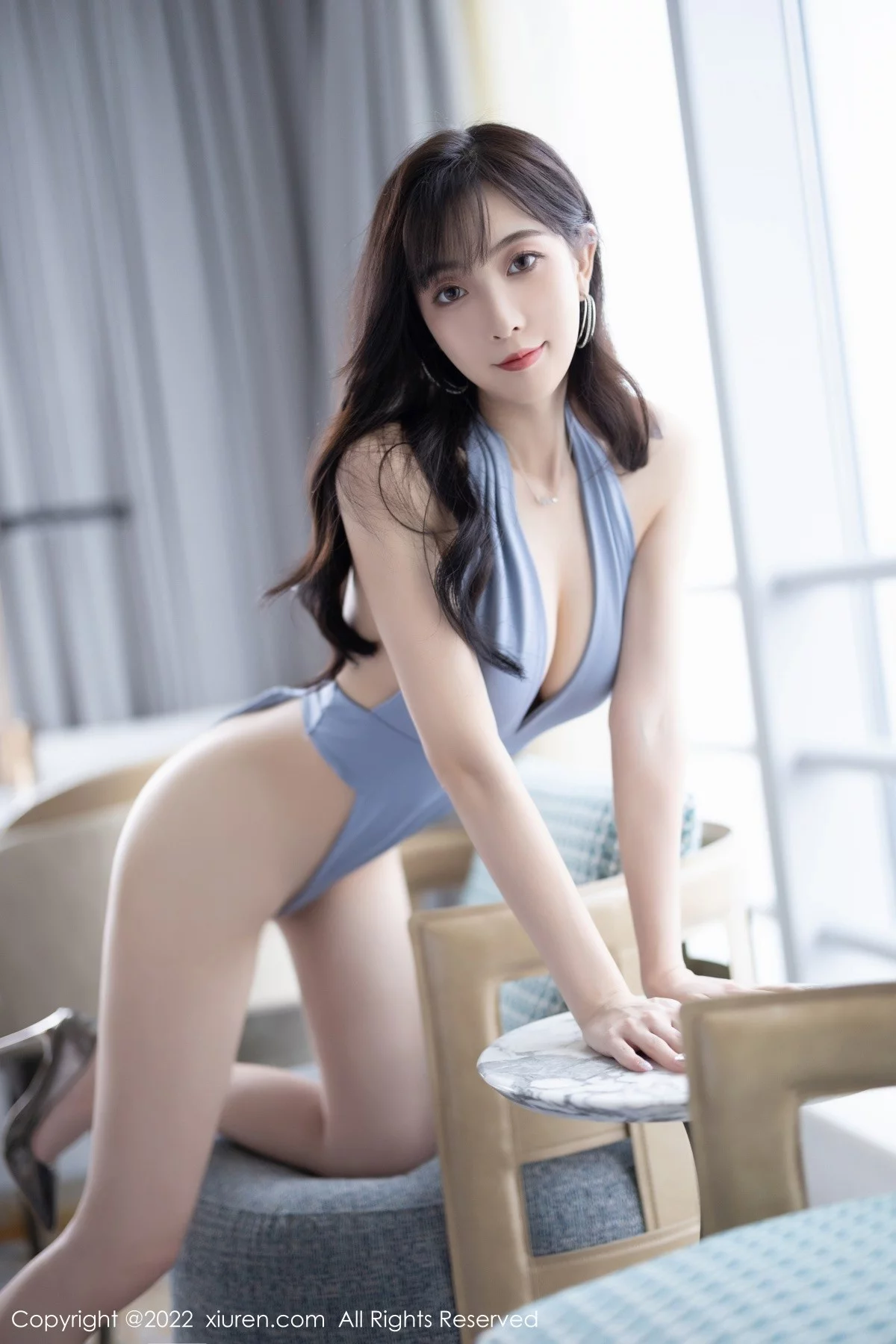 [[XiuRen秀人网]秀人网]No.5451_模特林星阑厦门旅拍私房性感蓝色高叉连体衣秀曼妙身姿诱惑写真82P