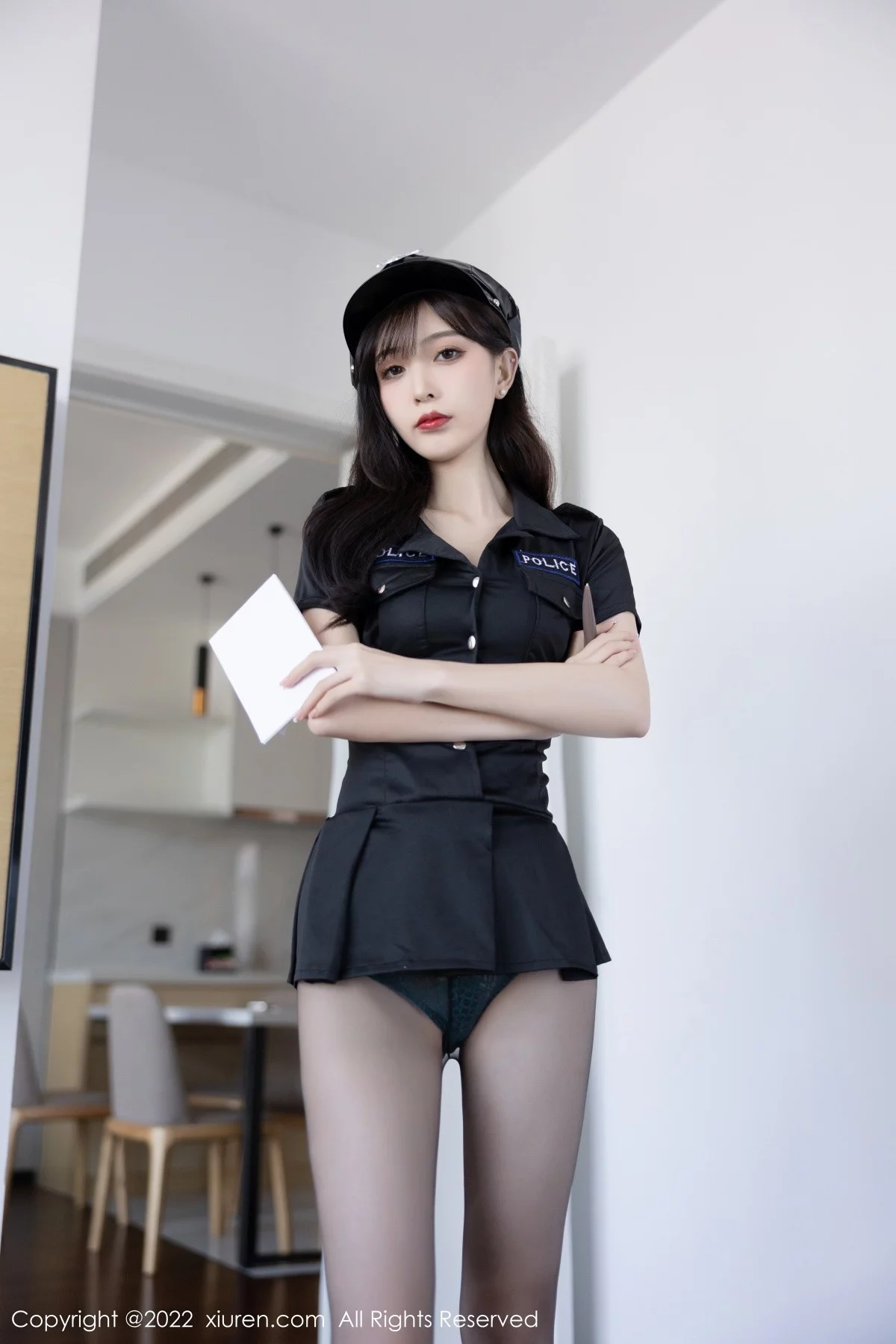 [[XiuRen秀人网]秀人网]No.5517_模特林星阑脱黑色制服露性感暗绿色蕾丝内衣超薄黑丝诱惑写真88P