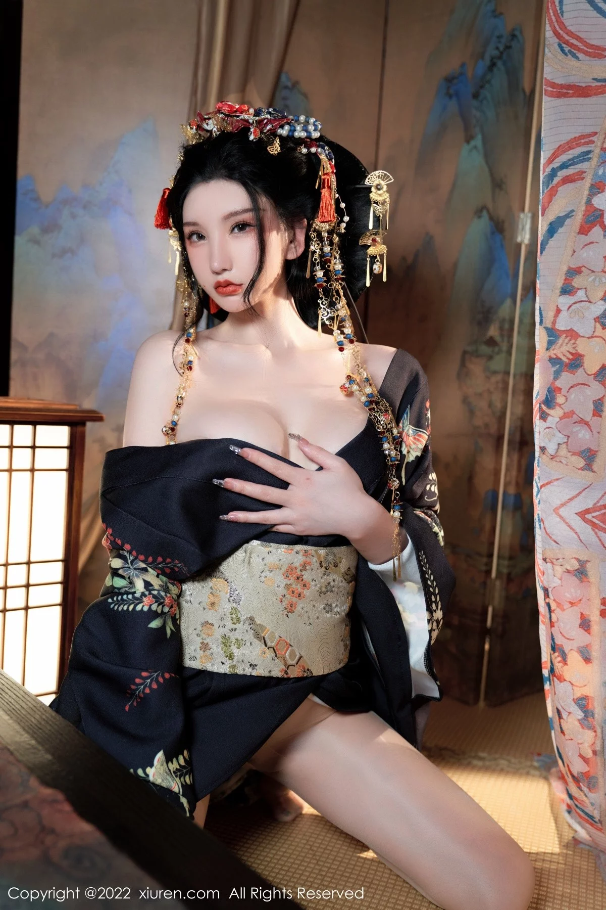 [[XiuRen秀人网]秀人网]No.5537_女神周于希Sally宽衣解带主题日系风脱和服露翘臀美腿诱惑写真80P