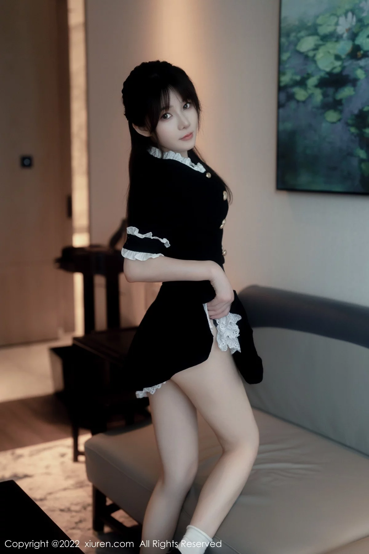 [[XiuRen秀人网]秀人网]No.5626_模特婠婠么脱黑色短款连衣裙露性感黑色内衣秀曼妙身材诱惑写真64P