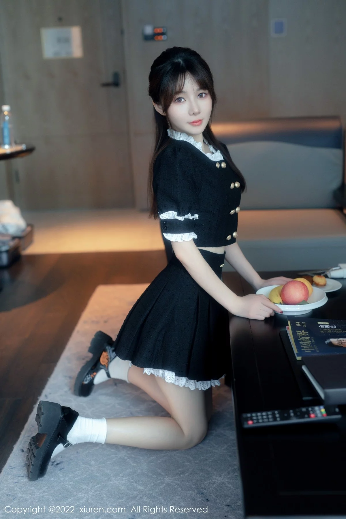 [[XiuRen秀人网]秀人网]No.5626_模特婠婠么脱黑色短款连衣裙露性感黑色内衣秀曼妙身材诱惑写真64P