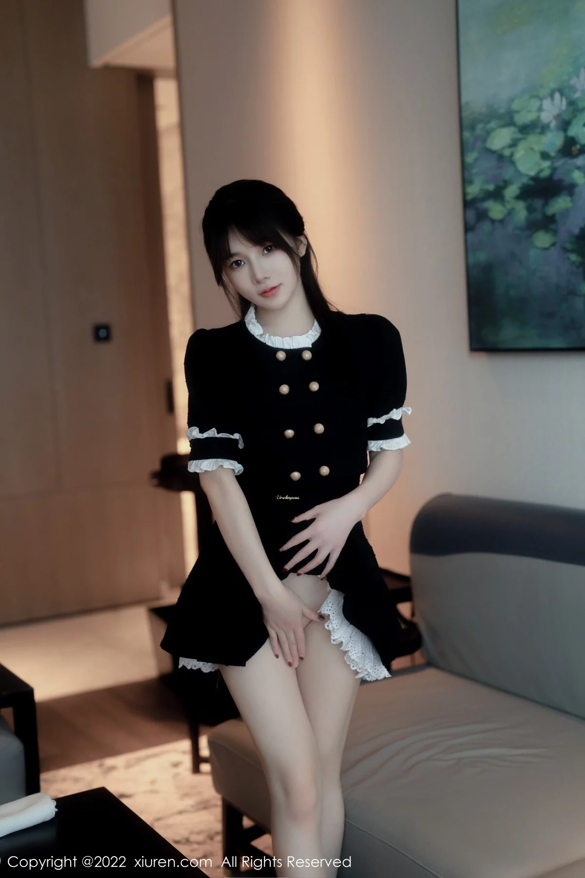 [[XiuRen秀人网]秀人网]No.5626_模特婠婠么脱黑色短款连衣裙露性感黑色内衣秀曼妙身材诱惑写真64P