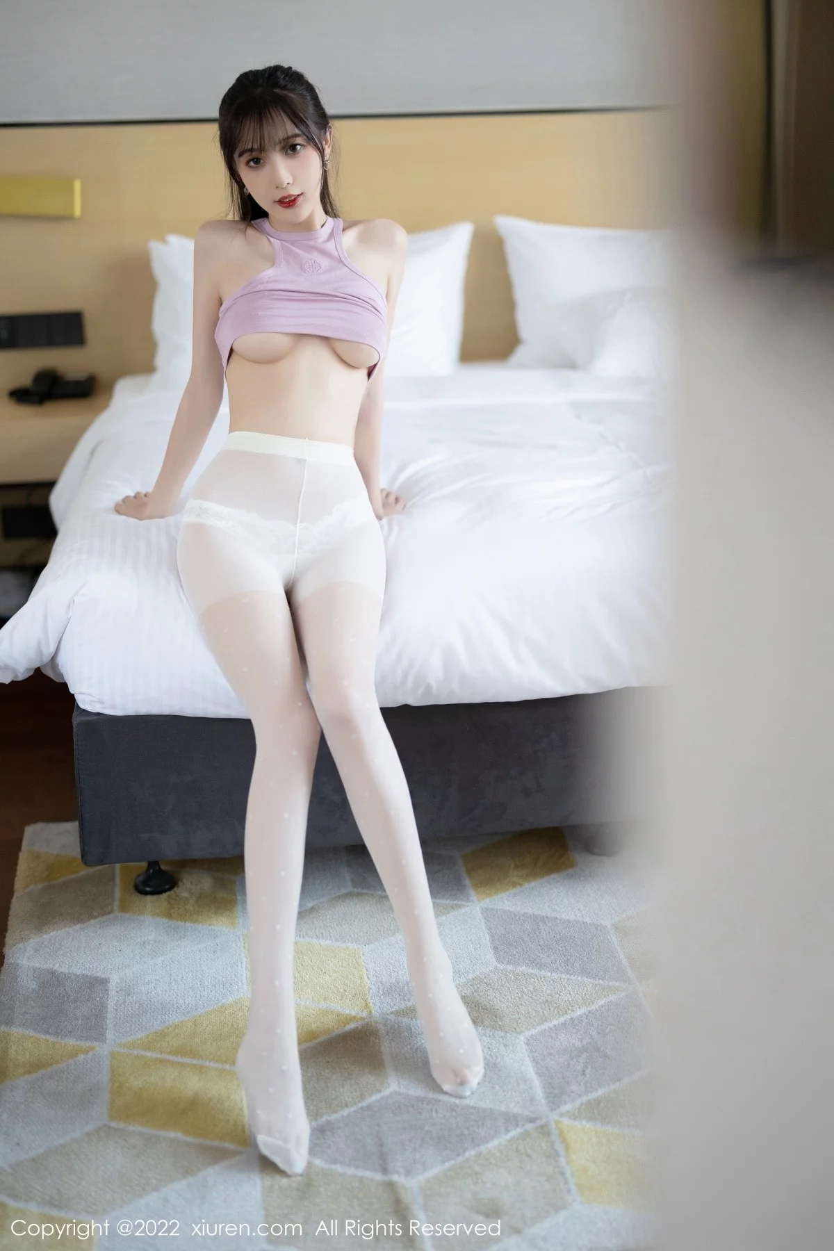[[XiuRen秀人网]秀人网]No.5622_模特林星阑性感淡紫真空上衣配白短裙秀曼妙身姿迷人诱惑写真82P