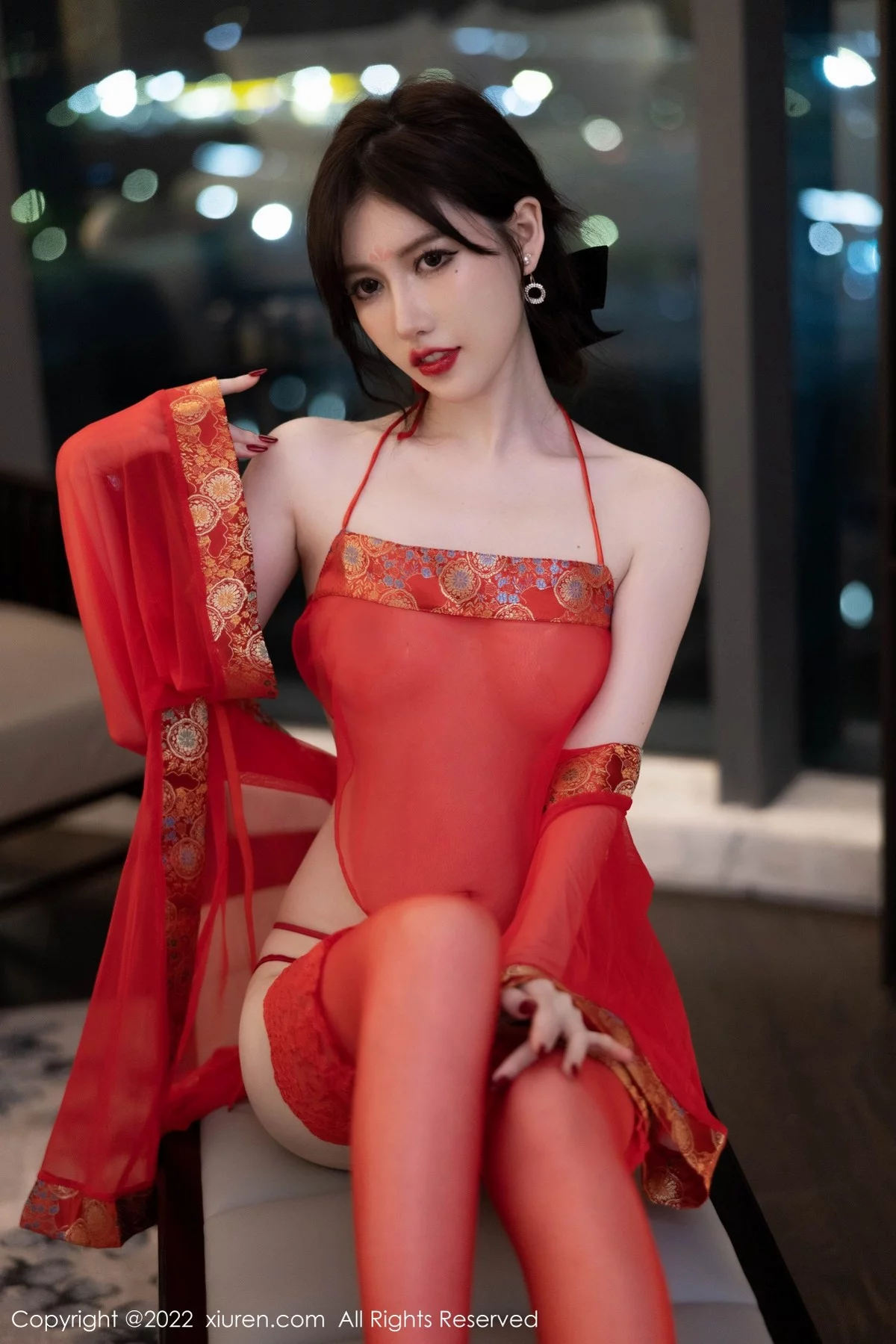 [[XiuRen秀人网]秀人网]No.5619_模特美桃酱性感红色轻透薄纱古装透视秀白嫩肌肤惹火诱惑写真72P