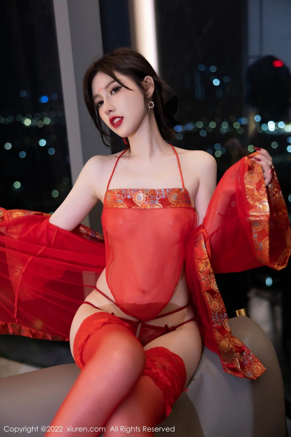 [[XiuRen秀人网]秀人网]No.5619_模特美桃酱性感红色轻透薄纱古装透视秀白嫩肌肤惹火诱惑写真72P