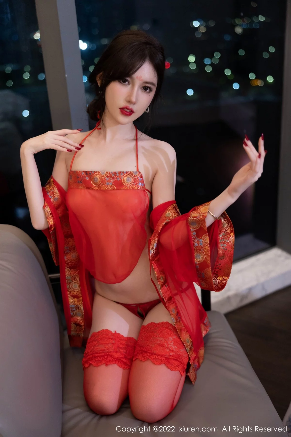 [[XiuRen秀人网]秀人网]No.5619_模特美桃酱性感红色轻透薄纱古装透视秀白嫩肌肤惹火诱惑写真72P