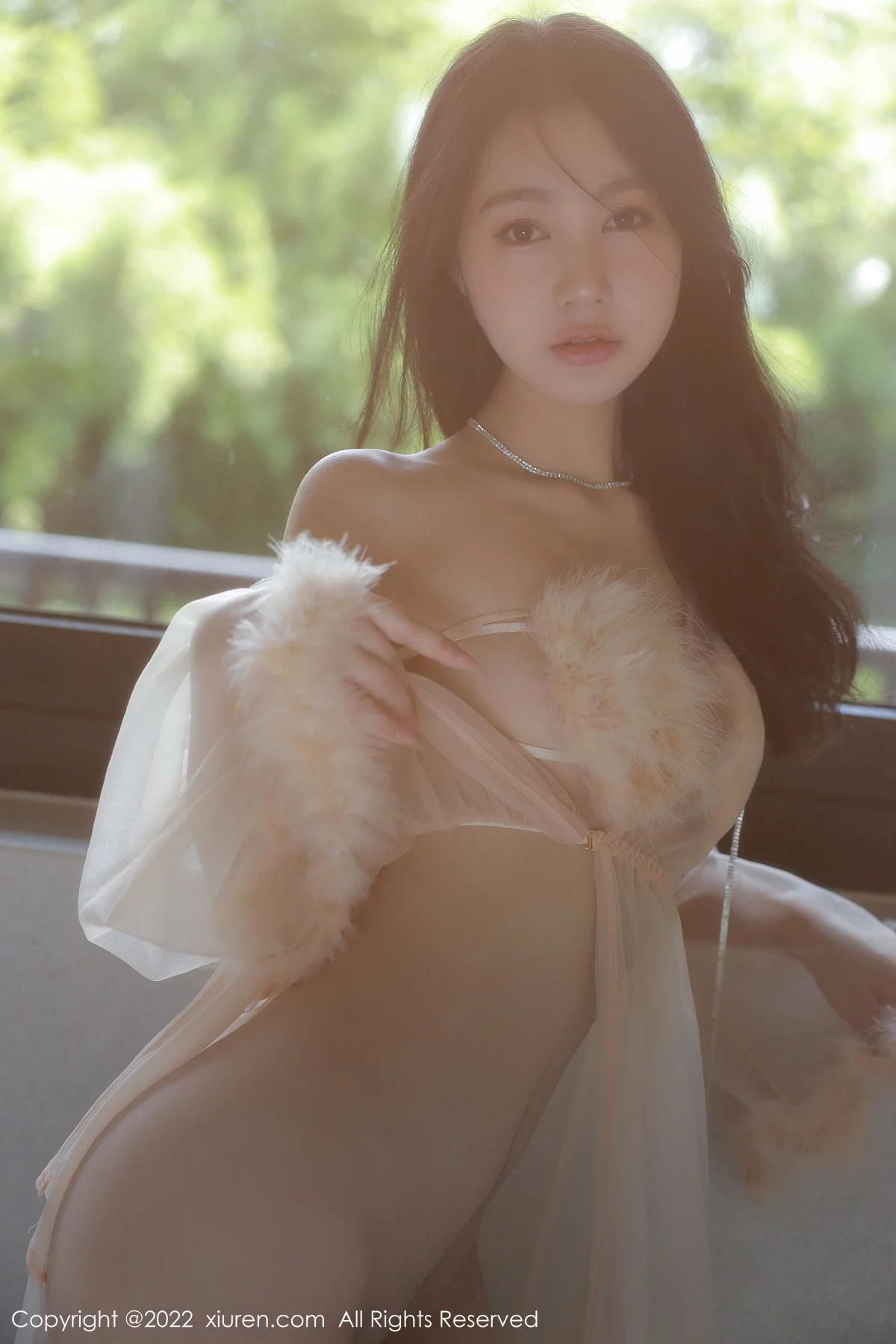 [[XiuRen秀人网]秀人网]No.5796_模特谢晚晚浅色薄纱轻透情趣服配超薄肉丝秀惹火身材诱惑写真58P