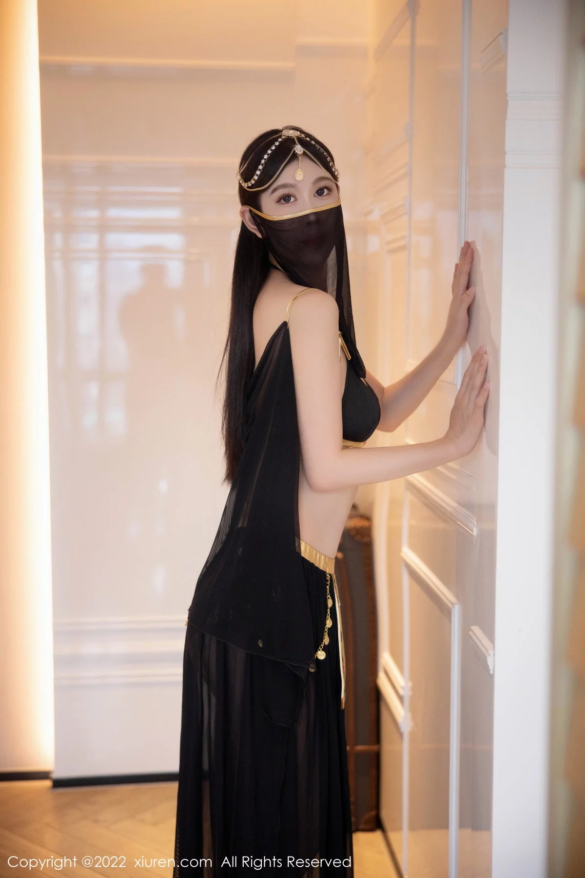 [[XiuRen秀人网]秀人网]No.5849_模特李雅柔西域风情主题黑色薄纱遮面露性感内衣迷人诱惑写真65P