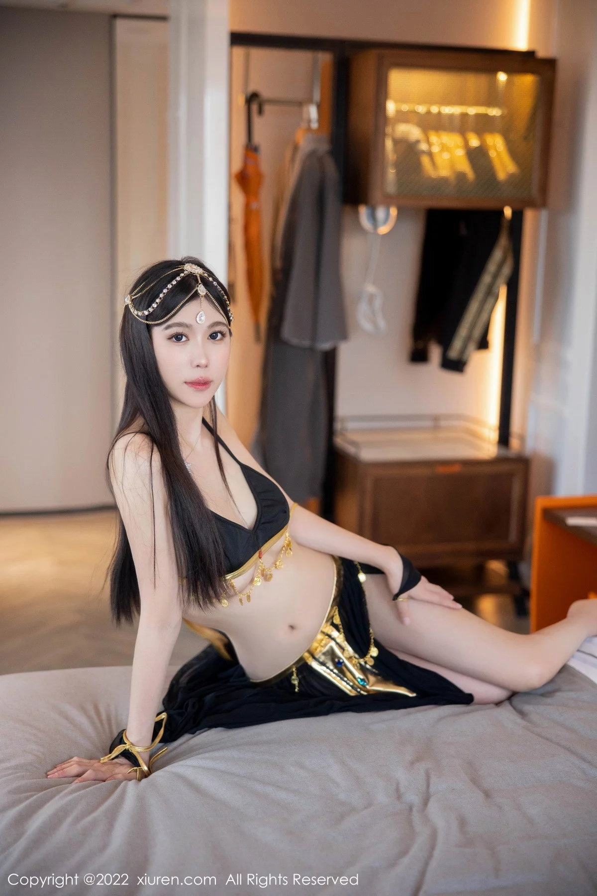 [[XiuRen秀人网]秀人网]No.5849_模特李雅柔西域风情主题黑色薄纱遮面露性感内衣迷人诱惑写真65P