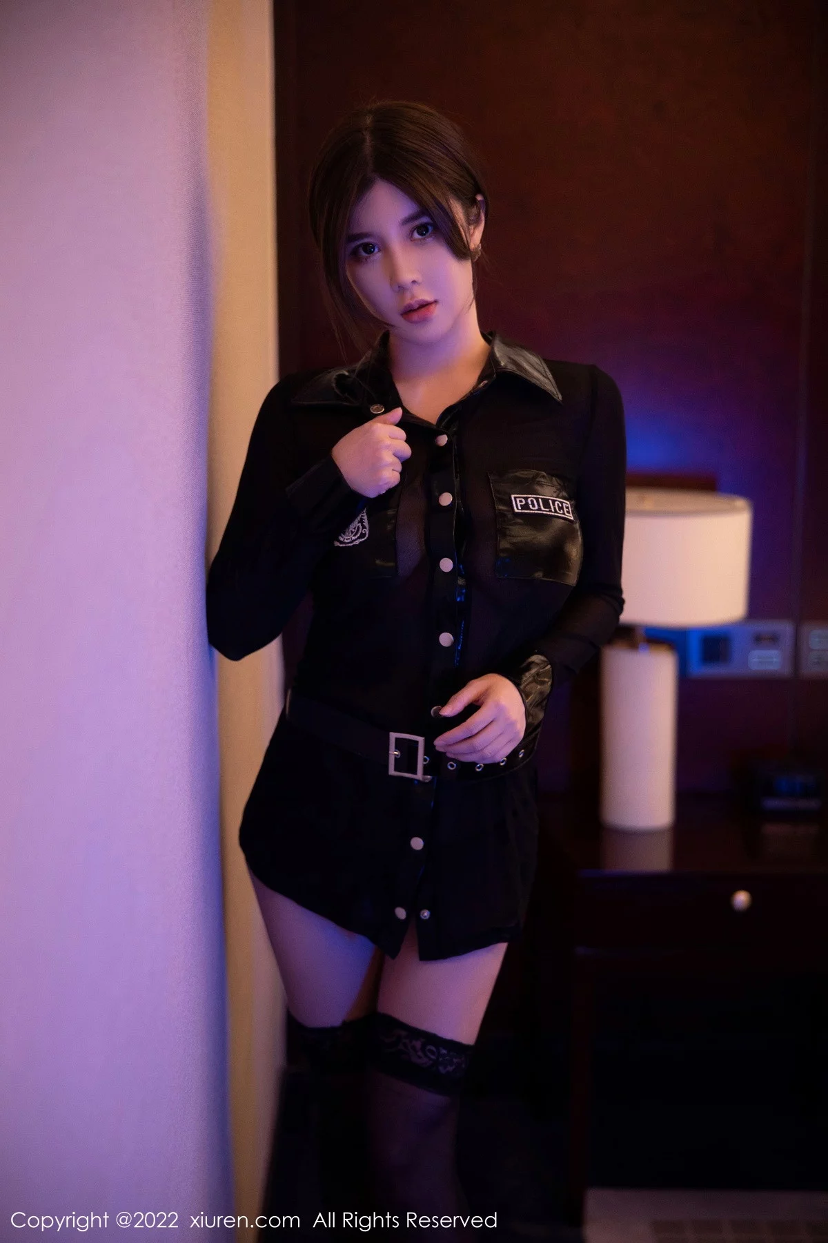 [[XiuRen秀人网]秀人网]No.5750_模特周jojobaby性感黑色情趣警官制服露丁字裤秀翘臀诱惑写真78P