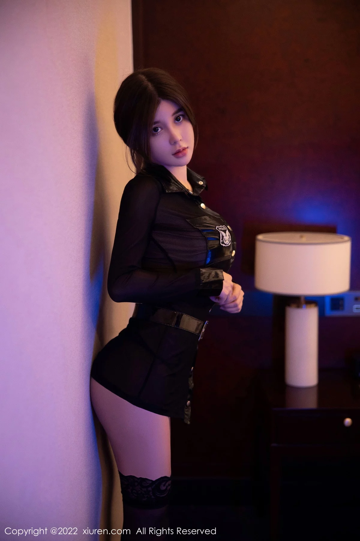 [[XiuRen秀人网]秀人网]No.5750_模特周jojobaby性感黑色情趣警官制服露丁字裤秀翘臀诱惑写真78P