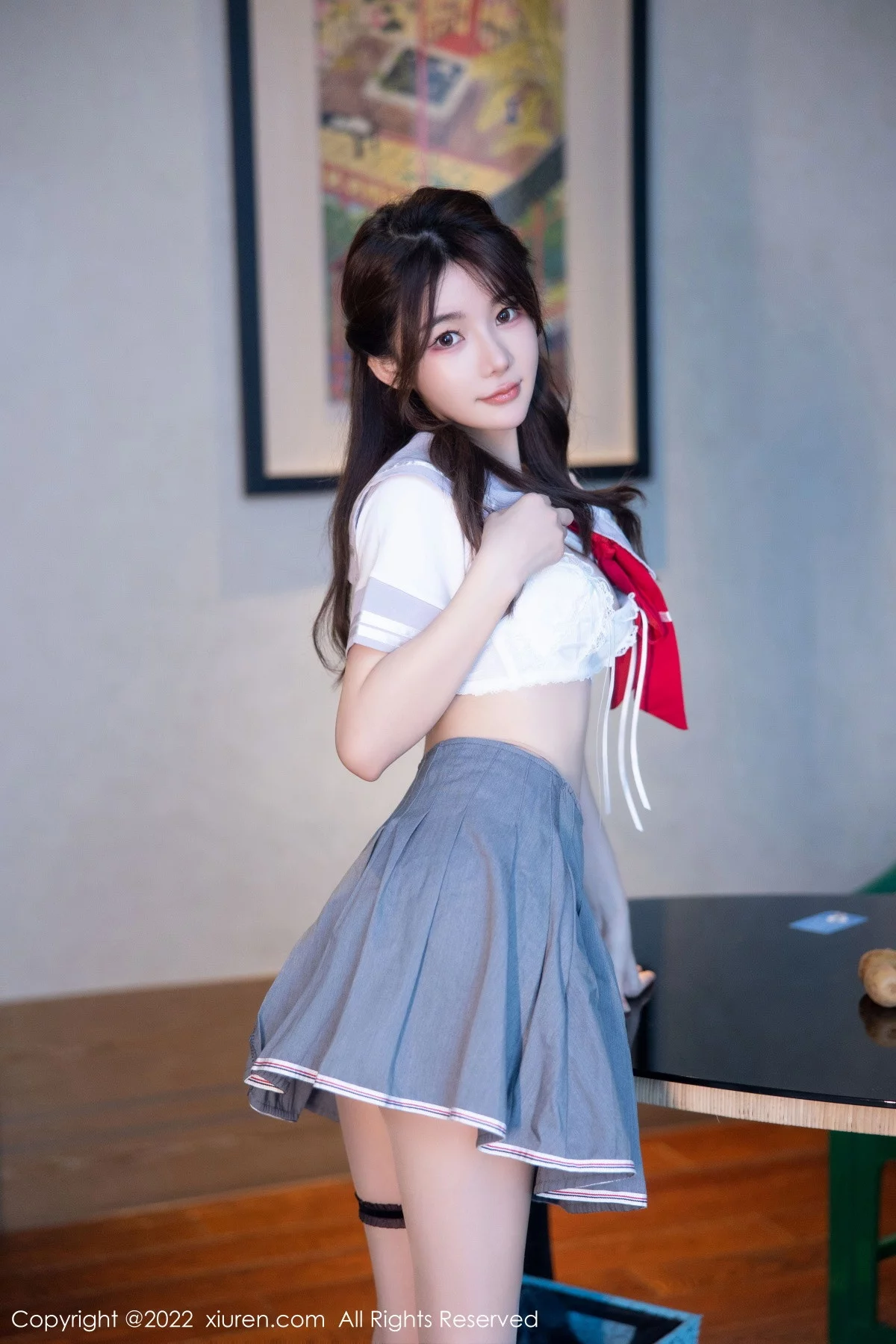 [[XiuRen秀人网]秀人网]No.5996_模特婠婠么私房脱性感制服露白色内衣配超薄肉丝迷人诱惑写真77P