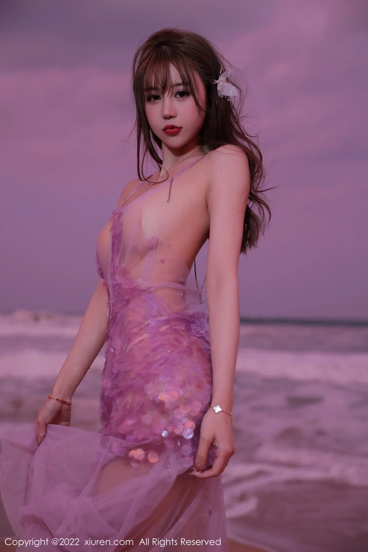 [[XiuRen秀人网]秀人网]No.5890_模特tina_甜仔海南旅拍沙滩场景粉色真空裙秀凹凸身材诱惑写真53P