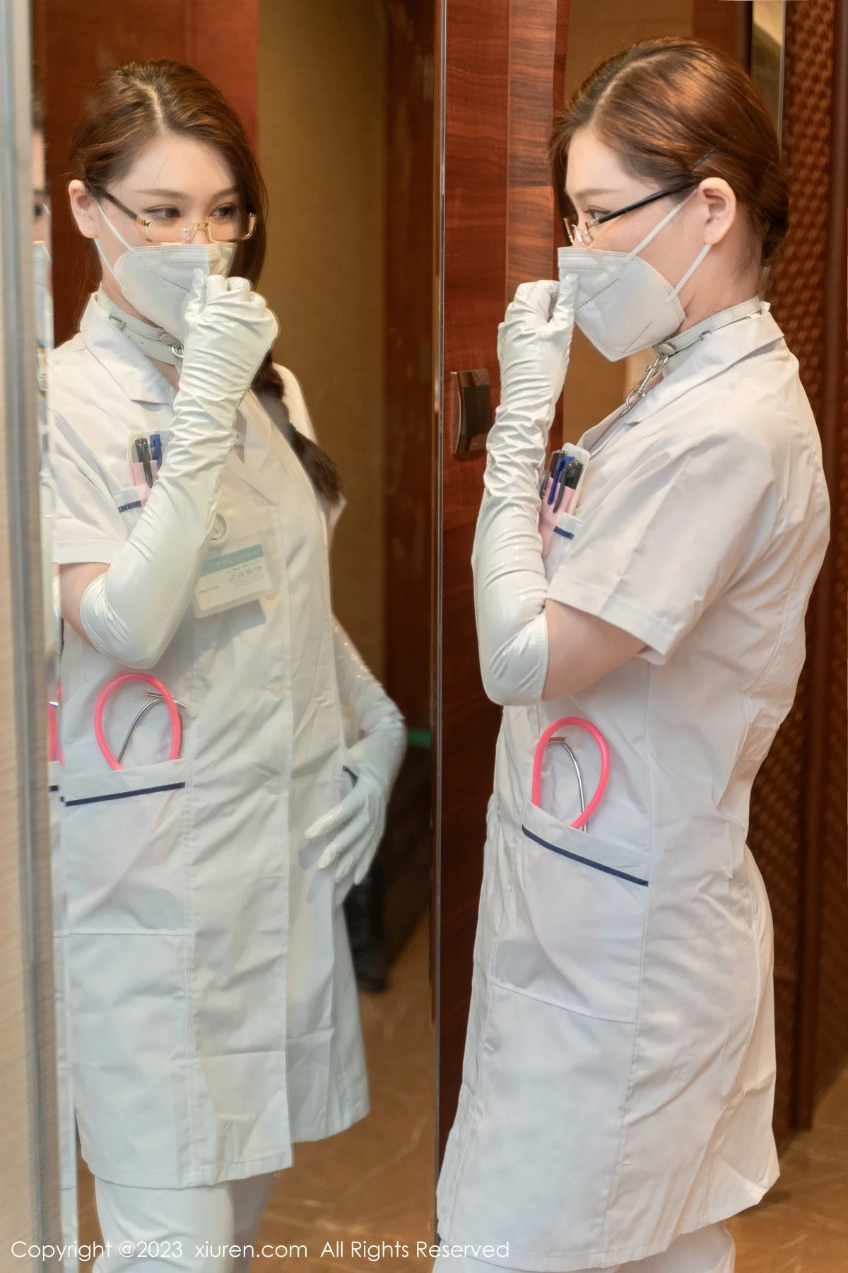 [[XiuRen秀人网]秀人网]No.6108_模特顾乔楠Cora阳朔旅拍脱护士服露皮质情趣内衣惹火诱惑写真65P