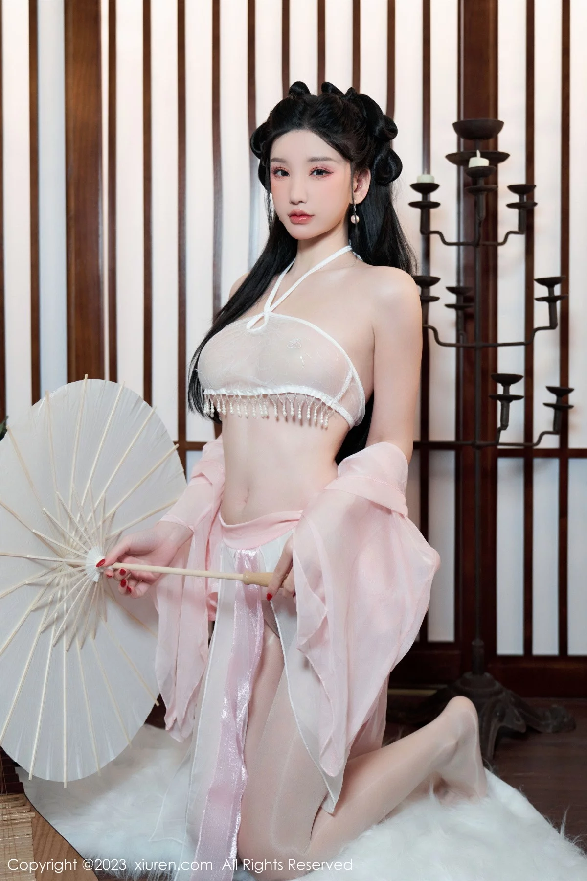 [[XiuRen秀人网]秀人网]No.6217_女神周于希Sally性感粉色古装服饰配超薄无内肉丝惹火诱惑写真85P