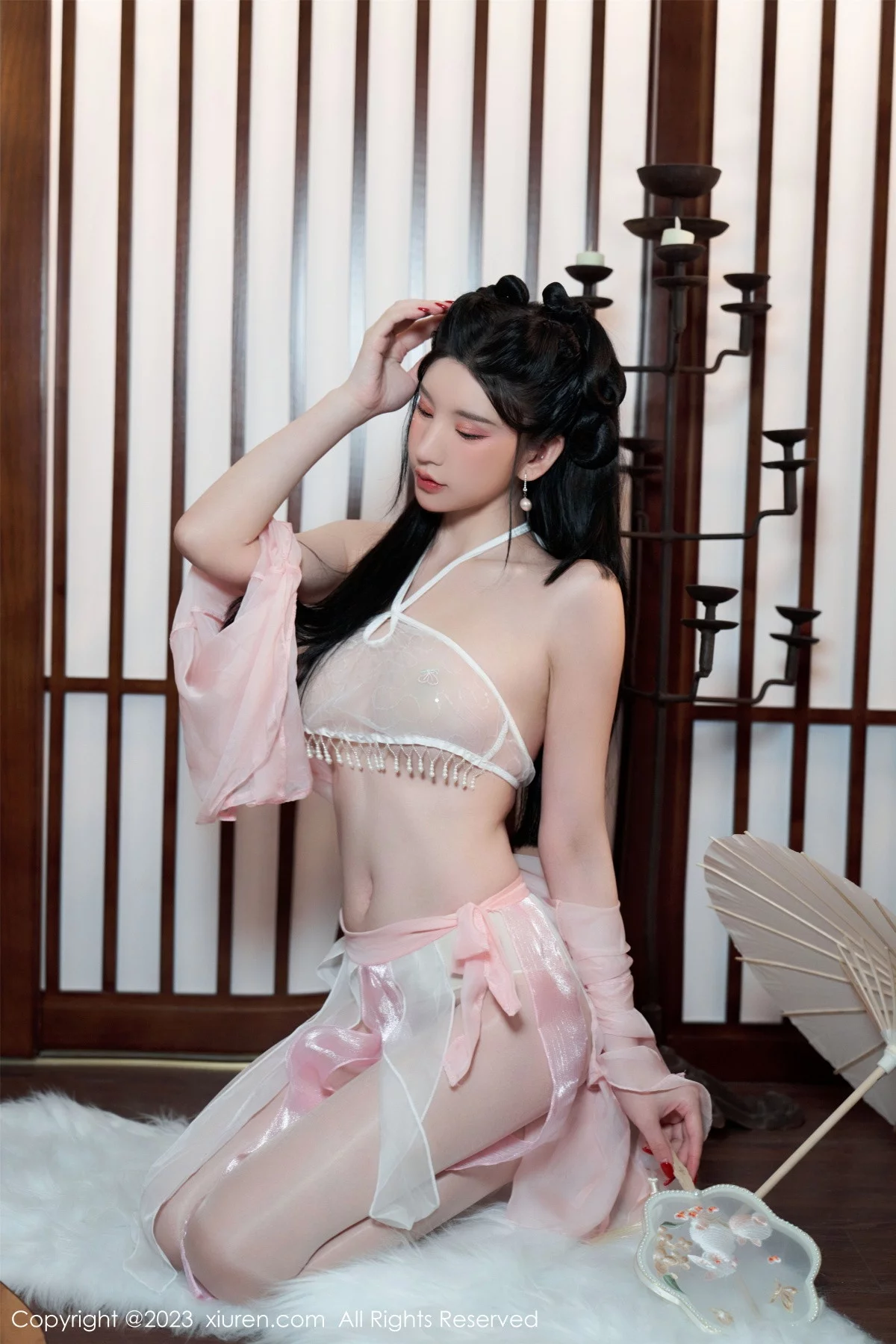 [[XiuRen秀人网]秀人网]No.6217_女神周于希Sally性感粉色古装服饰配超薄无内肉丝惹火诱惑写真85P