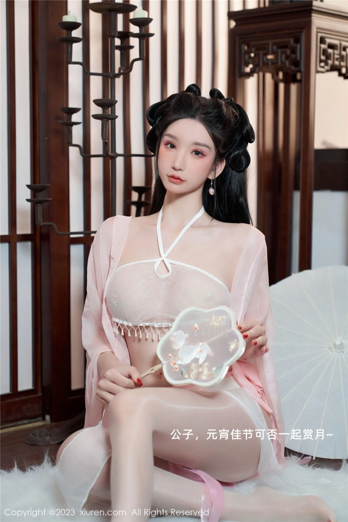 [[XiuRen秀人网]秀人网]No.6217_女神周于希Sally性感粉色古装服饰配超薄无内肉丝惹火诱惑写真85P