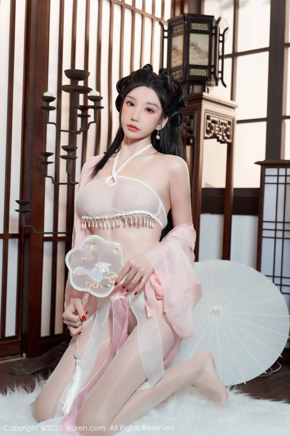 [[XiuRen秀人网]秀人网]No.6217_女神周于希Sally性感粉色古装服饰配超薄无内肉丝惹火诱惑写真85P