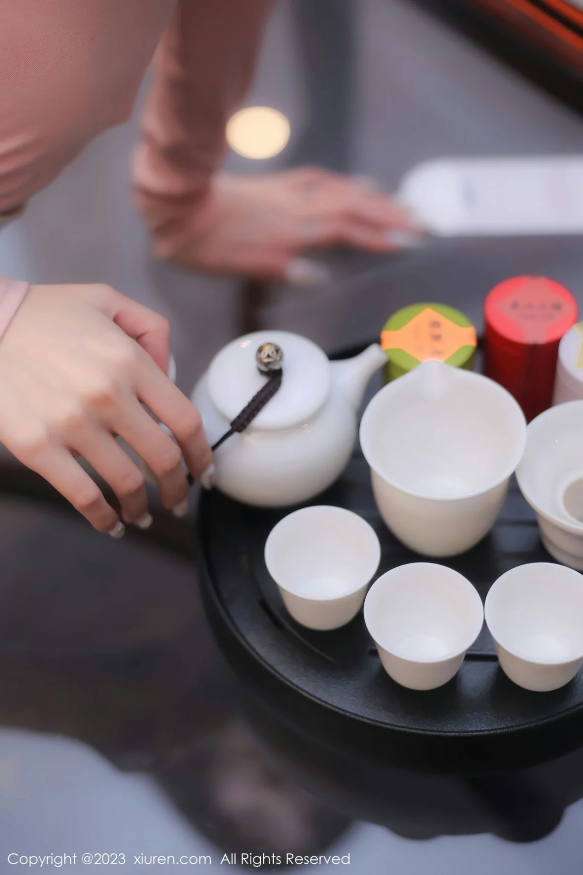 [[XiuRen秀人网]秀人网]No.6367_模特谢小蒽性感粉色上衣配白短裙露超薄无内肉丝撩人诱惑写真91P