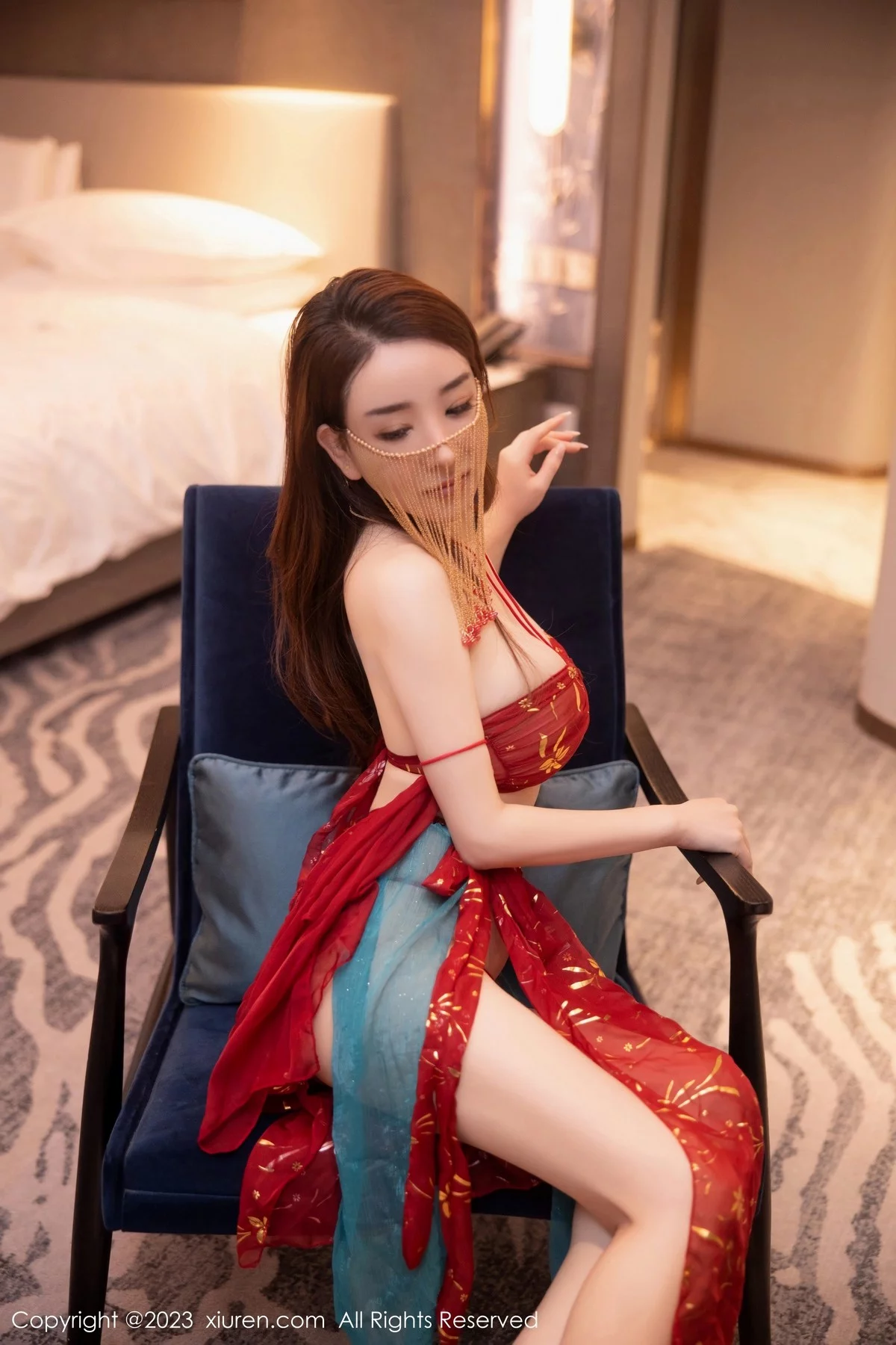 [[XiuRen秀人网]秀人网]No.6412_模特雨儿1494性感红色古装薄纱服配丁字裤秀惹火身材诱惑写真63P