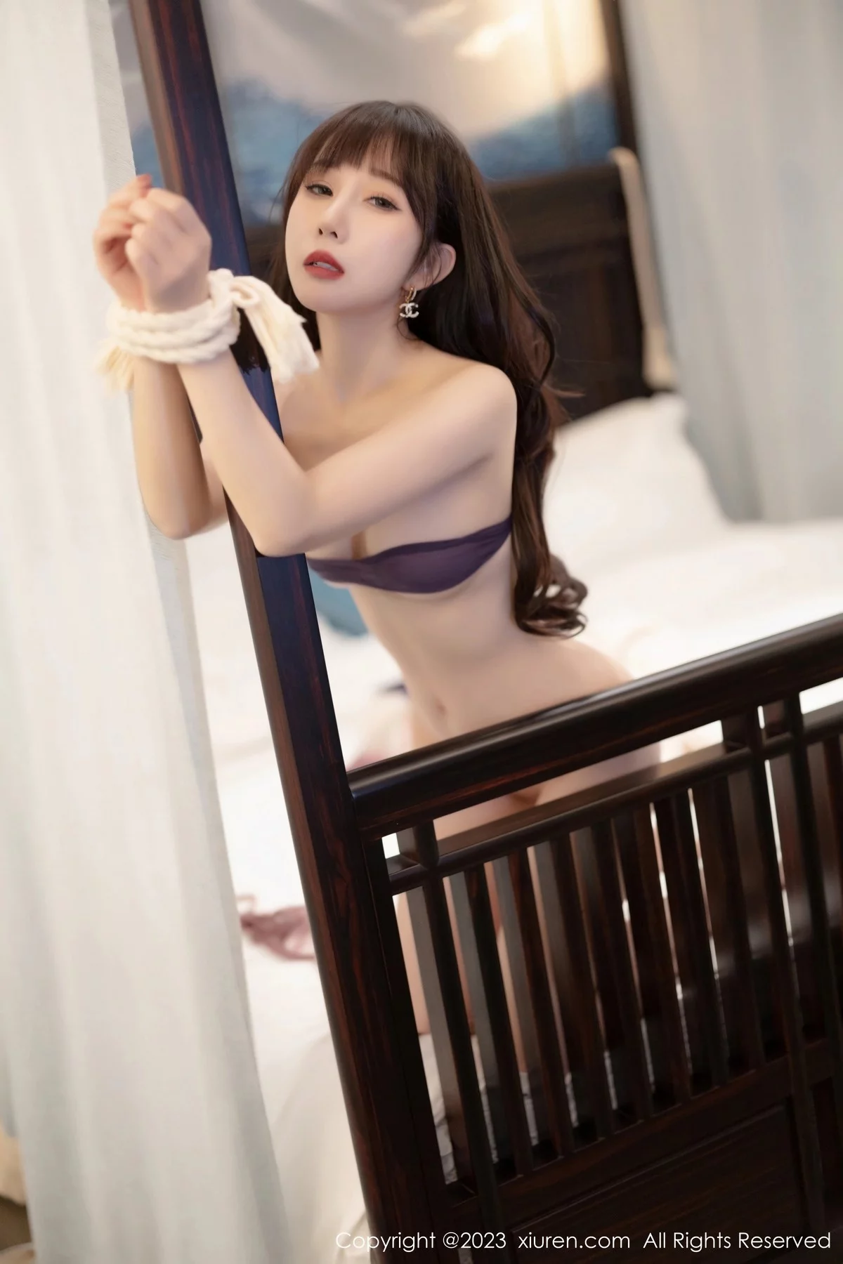 [[XiuRen秀人网]秀人网]No.6419_模特波巧酱脱紫色连衣长裙露淡红轻透内衣秀曼妙身姿诱惑写真81P