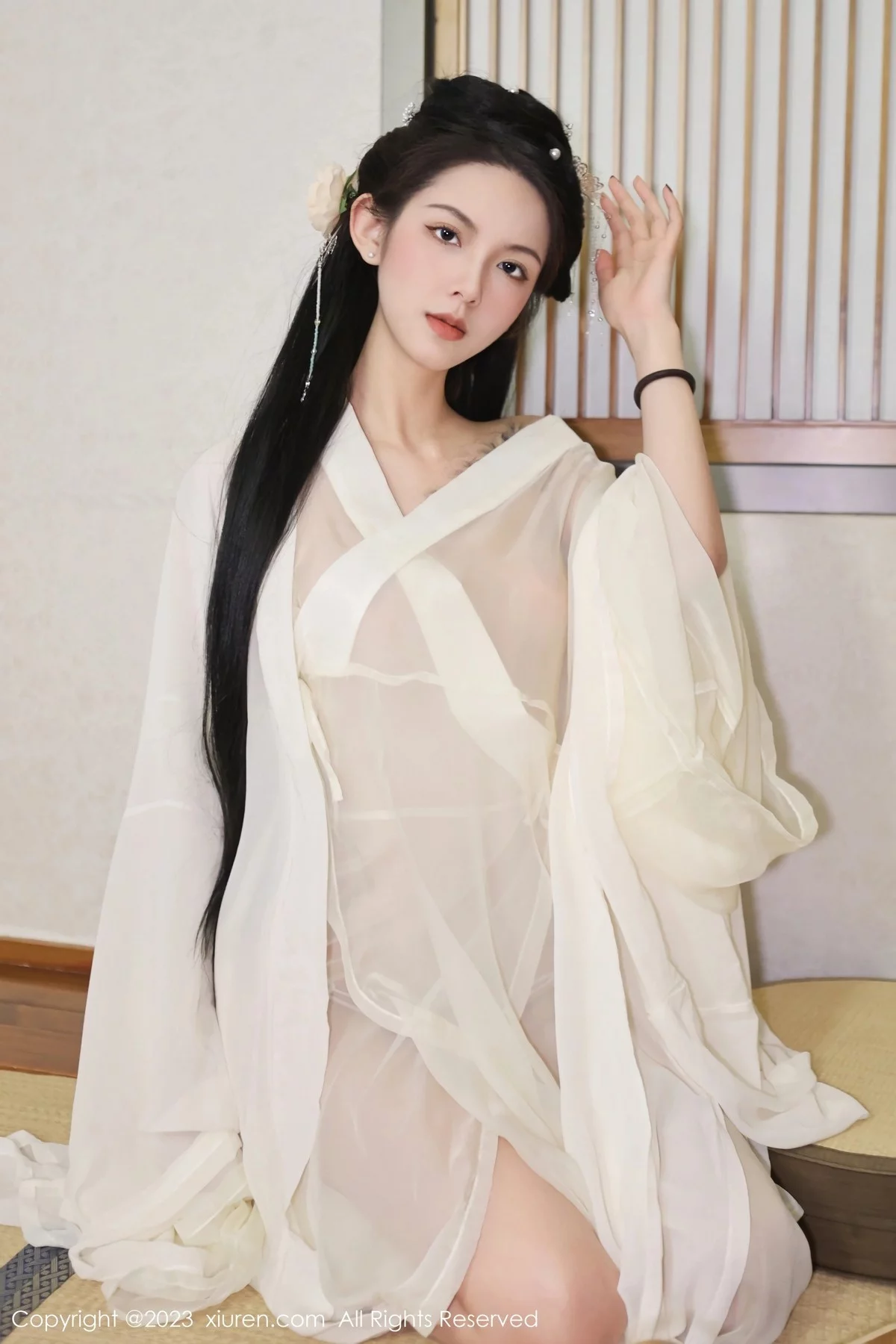 [[XiuRen秀人网]秀人网]No.6430_模特乔一一温泉浴池白纱轻透古装服饰秀惹火身材极致诱惑写真82P