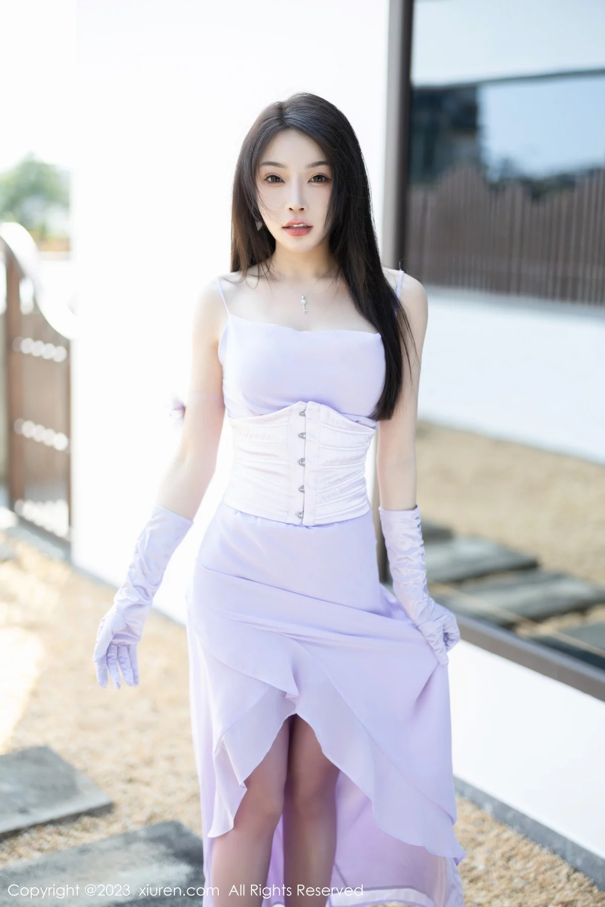 [[XiuRen秀人网]秀人网]No.6324_女神徐莉芝Booty淡紫色连衣长裙+淡蓝色网格内衣惹火诱惑写真81P