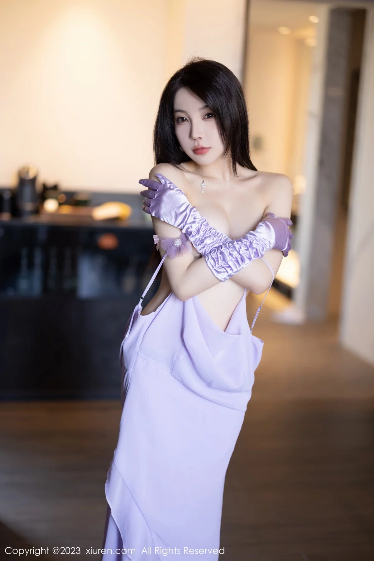[[XiuRen秀人网]秀人网]No.6324_女神徐莉芝Booty淡紫色连衣长裙+淡蓝色网格内衣惹火诱惑写真81P