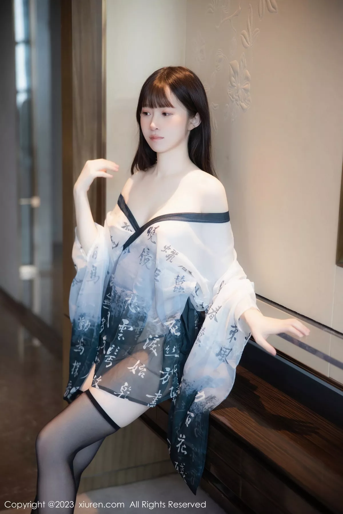 [[XiuRen秀人网]秀人网]No.7459_模特林悠悠性感黑白薄纱古装服饰配黑丝袜秀曼妙身姿诱惑写真84P