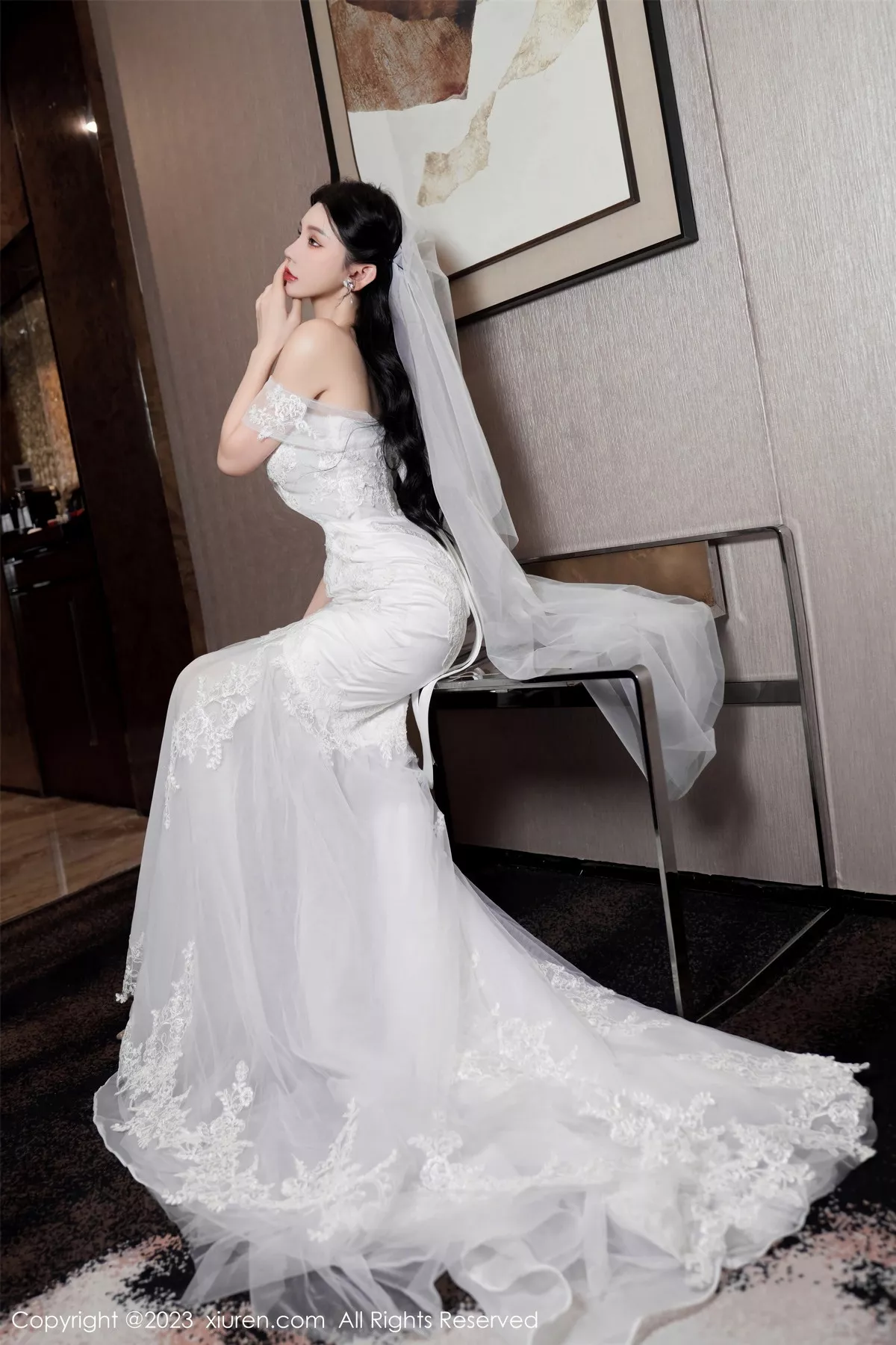 [[XiuRen秀人网]秀人网]No.7463_女神周于希Sally性感白色婚纱+白色蕾丝情趣服饰完美诱惑写真100P