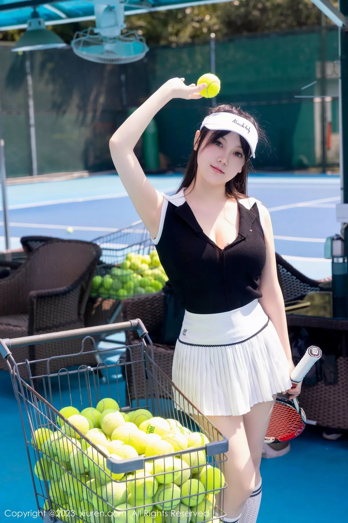 [[XiuRen秀人网]秀人网]No.7467_模特豆瓣酱性感白色短裙网球运动服饰秀翘臀美腿撩人诱惑写真80P