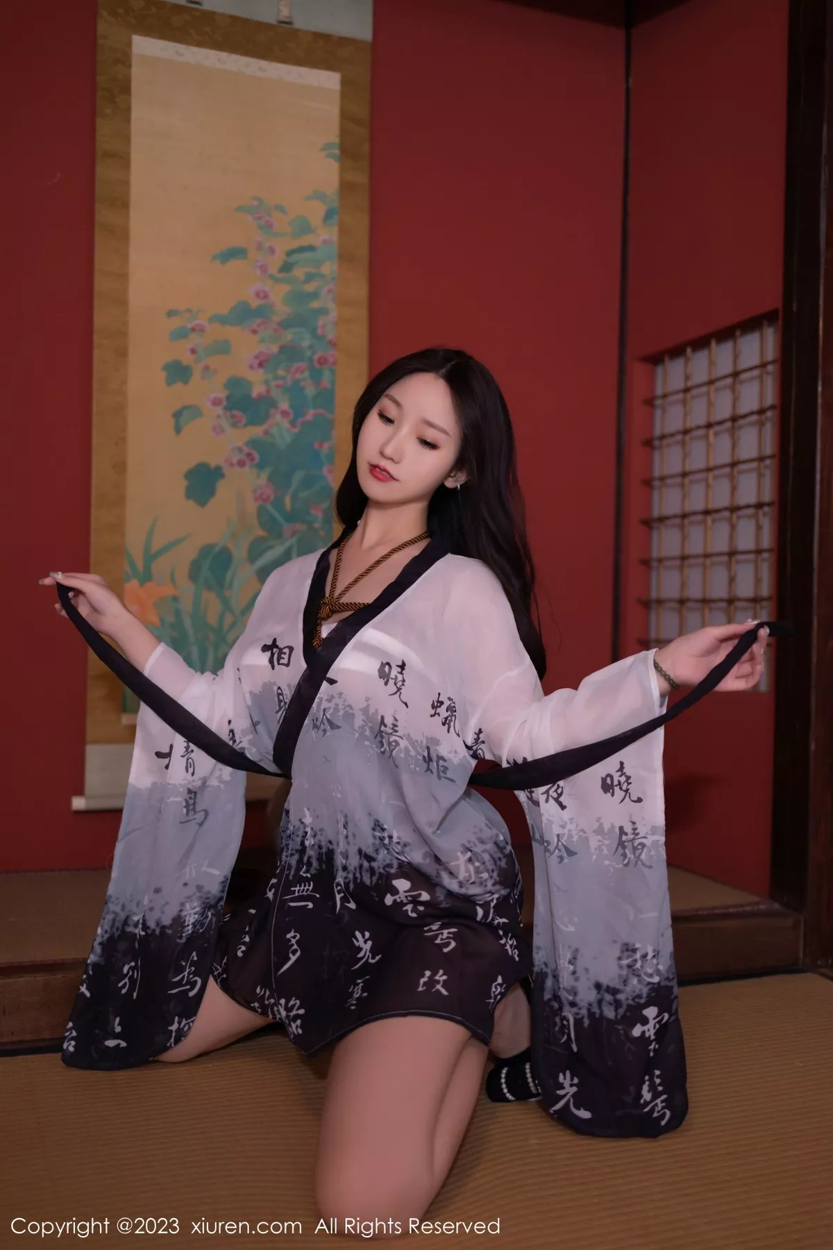 [[XiuRen秀人网]秀人网]No.7561_模特杏子Yada捆绑主题性感白渐黑日式服饰秀曼妙身姿诱惑写真80P