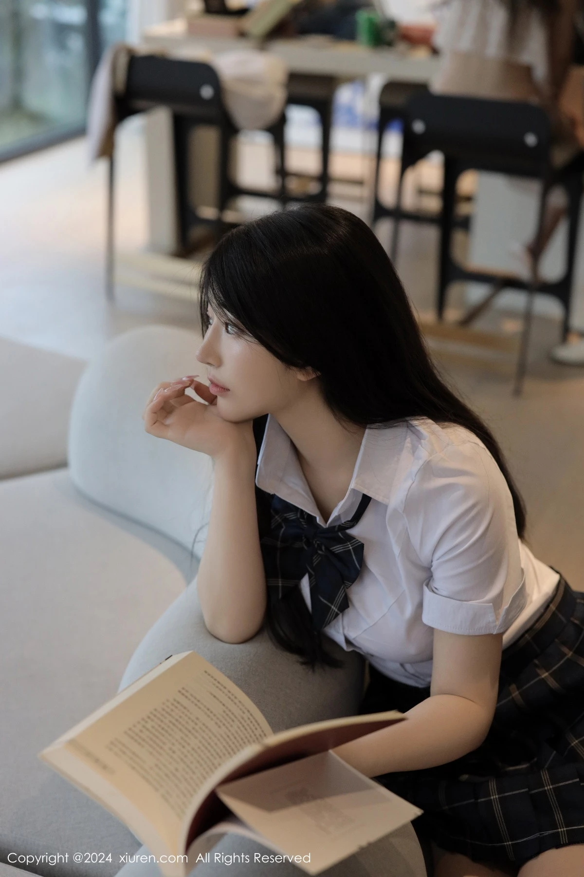 [[XiuRen秀人网]秀人网]No.8173_模特陈小花性感白衬衫配黑色格子短裙秀曼妙身姿迷人诱惑写真83P