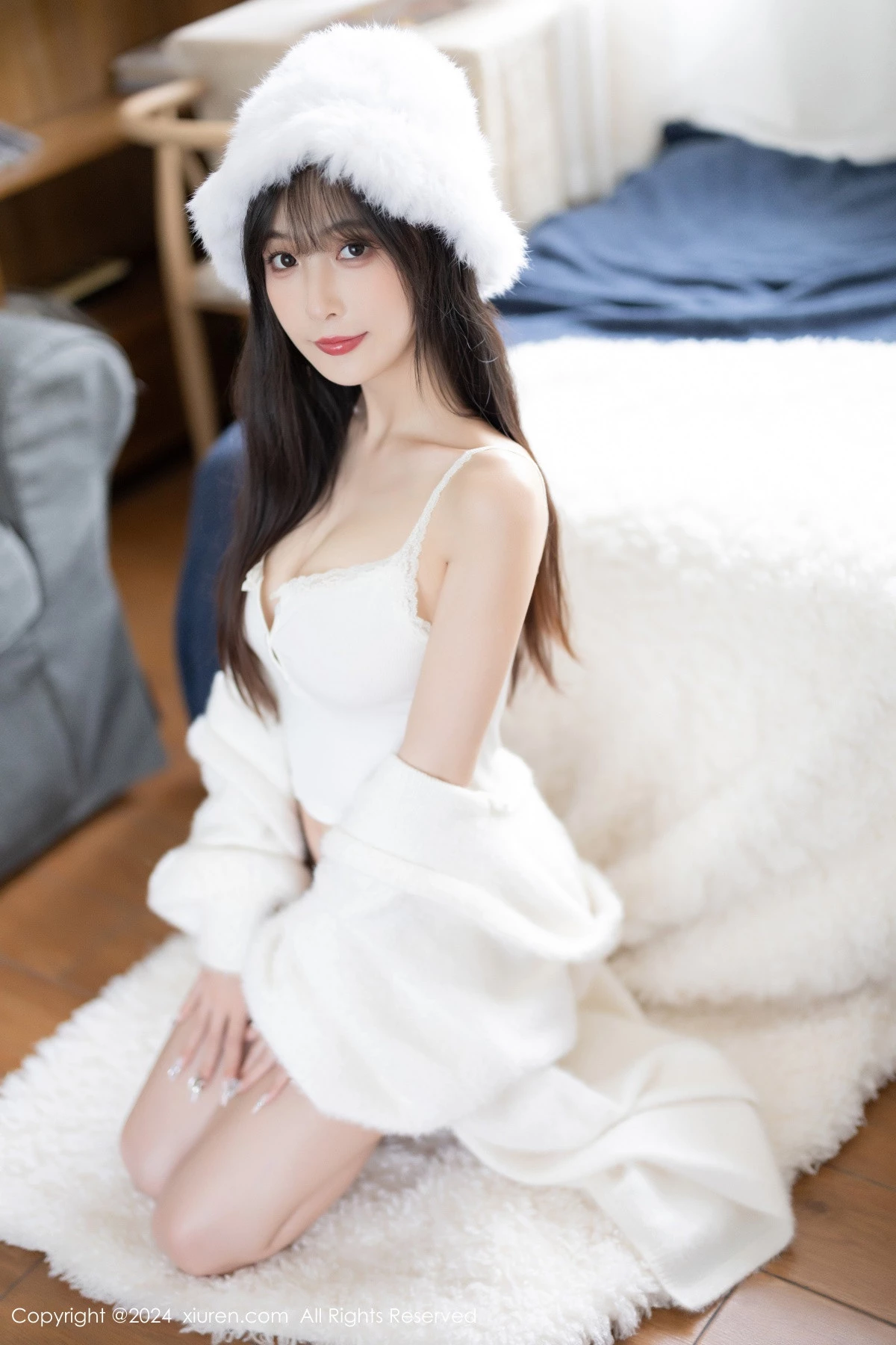 [[XiuRen秀人网]秀人网]No.8307_模特林星阑性感白色连衣长裙露白色吊带内衣秀曼妙身姿诱惑写真82P