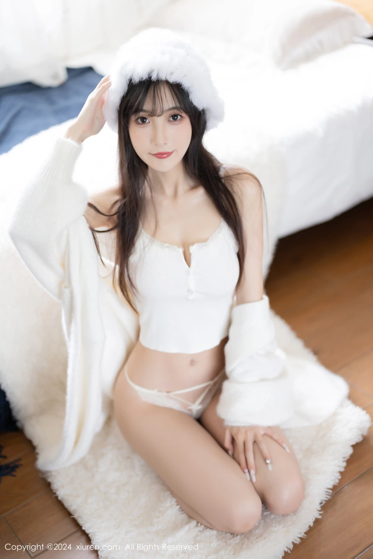 [[XiuRen秀人网]秀人网]No.8307_模特林星阑性感白色连衣长裙露白色吊带内衣秀曼妙身姿诱惑写真82P