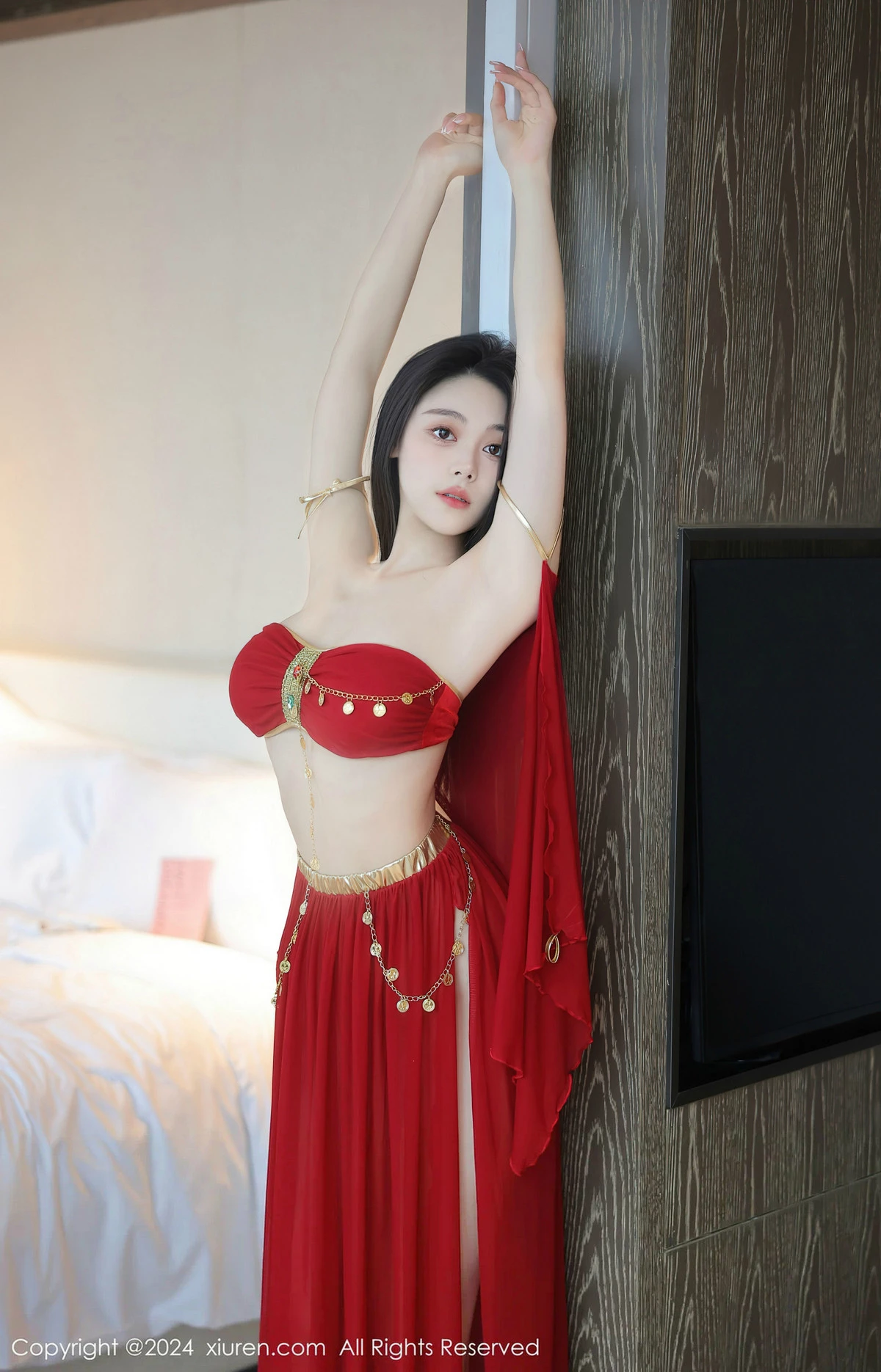 [[XiuRen秀人网]秀人网]No.8420_模特清妙异域舞娘装扮性感红色舞裙秀曼妙身姿修长美腿迷人写真93P