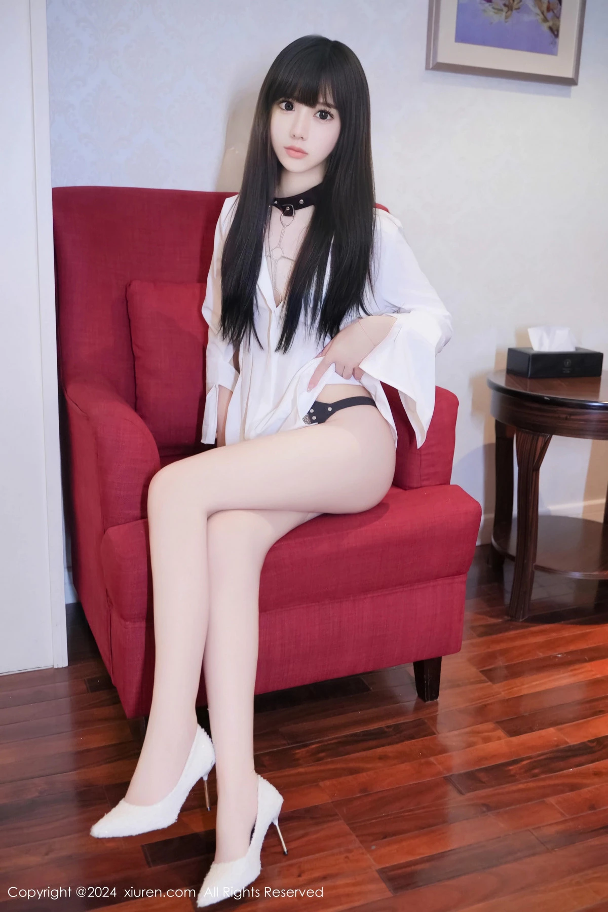 [[XiuRen秀人网]秀人网]No.8573_模特沐言yanyan性感白色T恤露黑色情趣服饰秀柔美身姿诱惑写真78P