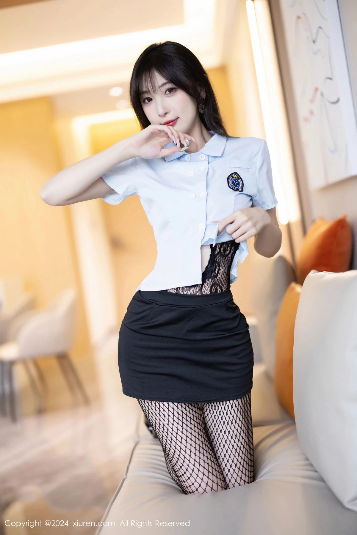 [[XiuRen秀人网]秀人网]No.8650_模特林星阑空姐制服露黑色网纱轻透连体衣秀曼妙身姿诱惑写真88P